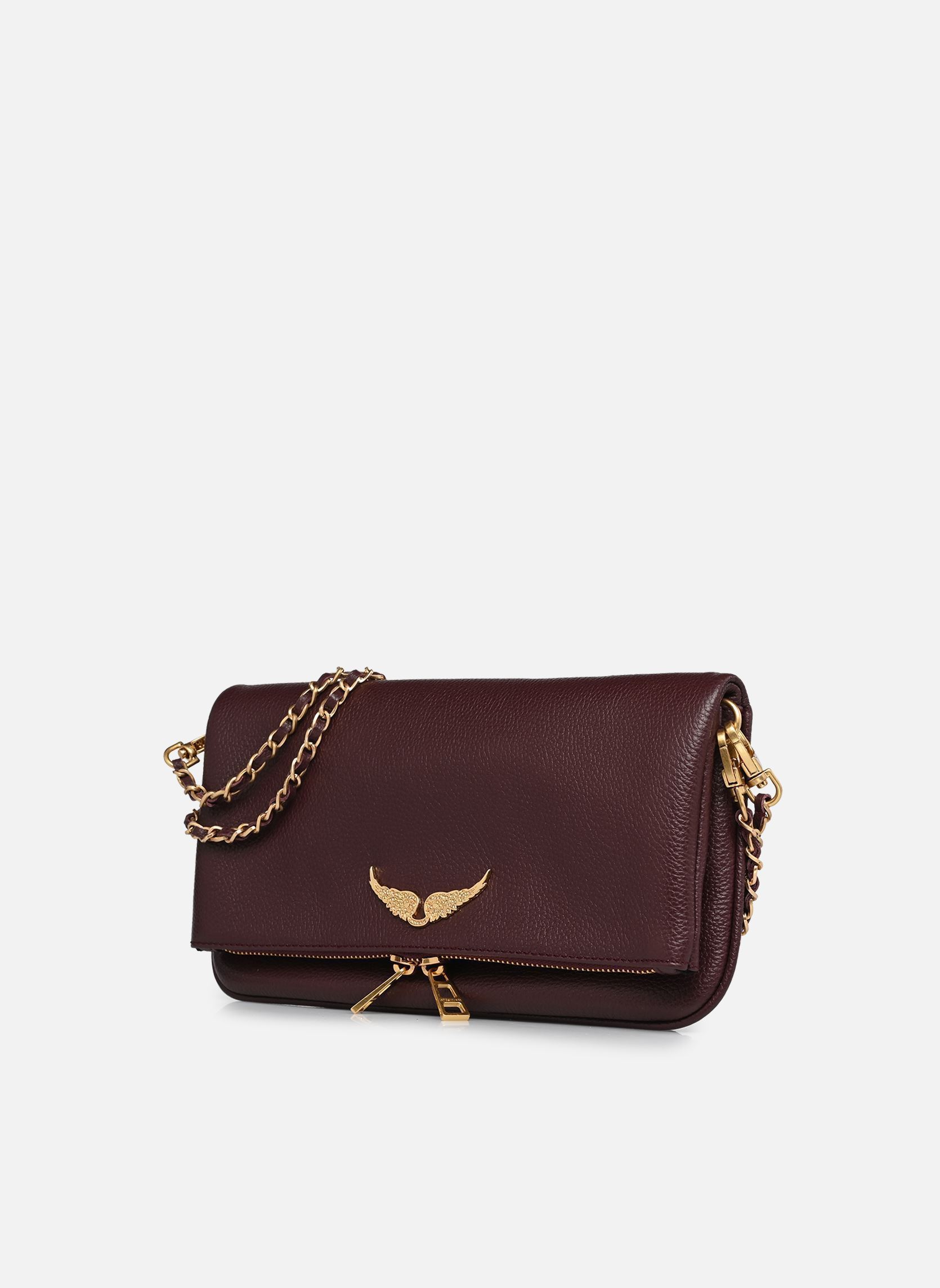 Umhängetaschen Rock Grained Leather damen bordeaux Zadig & Voltaire Umhängetaschen Rock Grained Leather damen bordeaux DEEP PURPLE