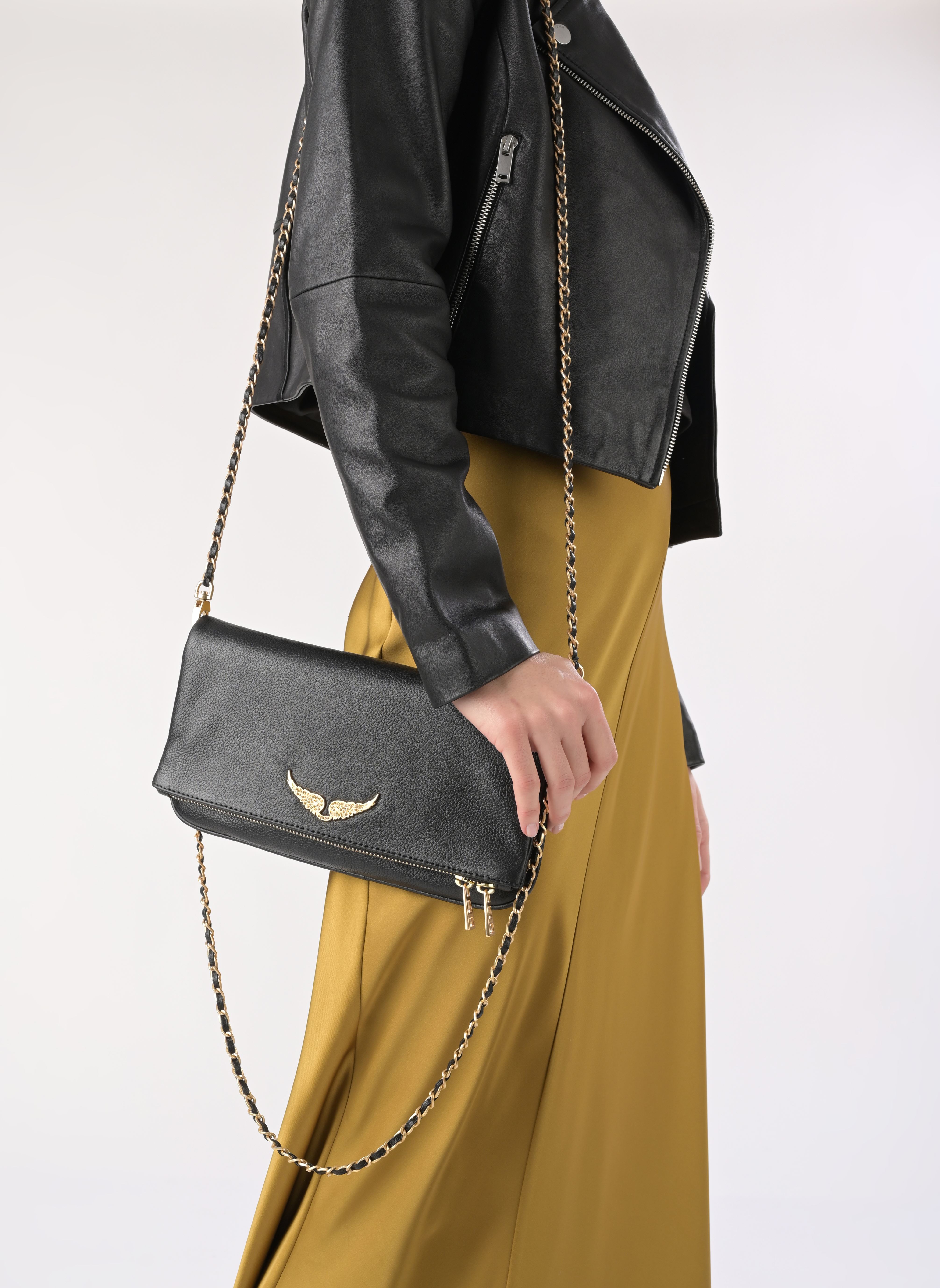 Borse a tracolla Rock Grained Leather donna nero Zadig & Voltaire Borse a tracolla Rock Grained Leather donna nero NOIR GOLD