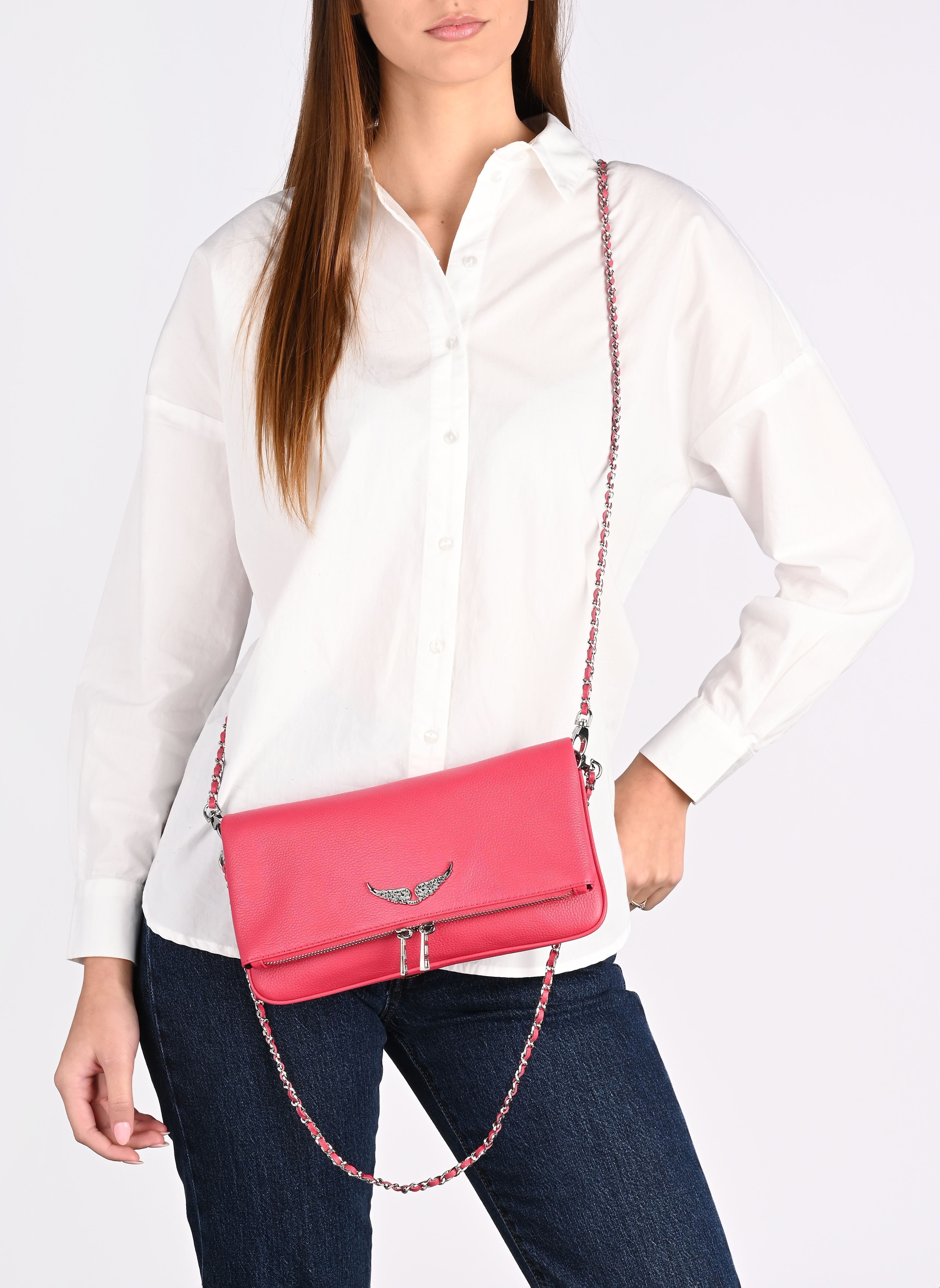 Schoudertassen Rock Grained Leather dames roze Zadig & Voltaire Schoudertassen Rock Grained Leather dames roze PODIUM SILVER