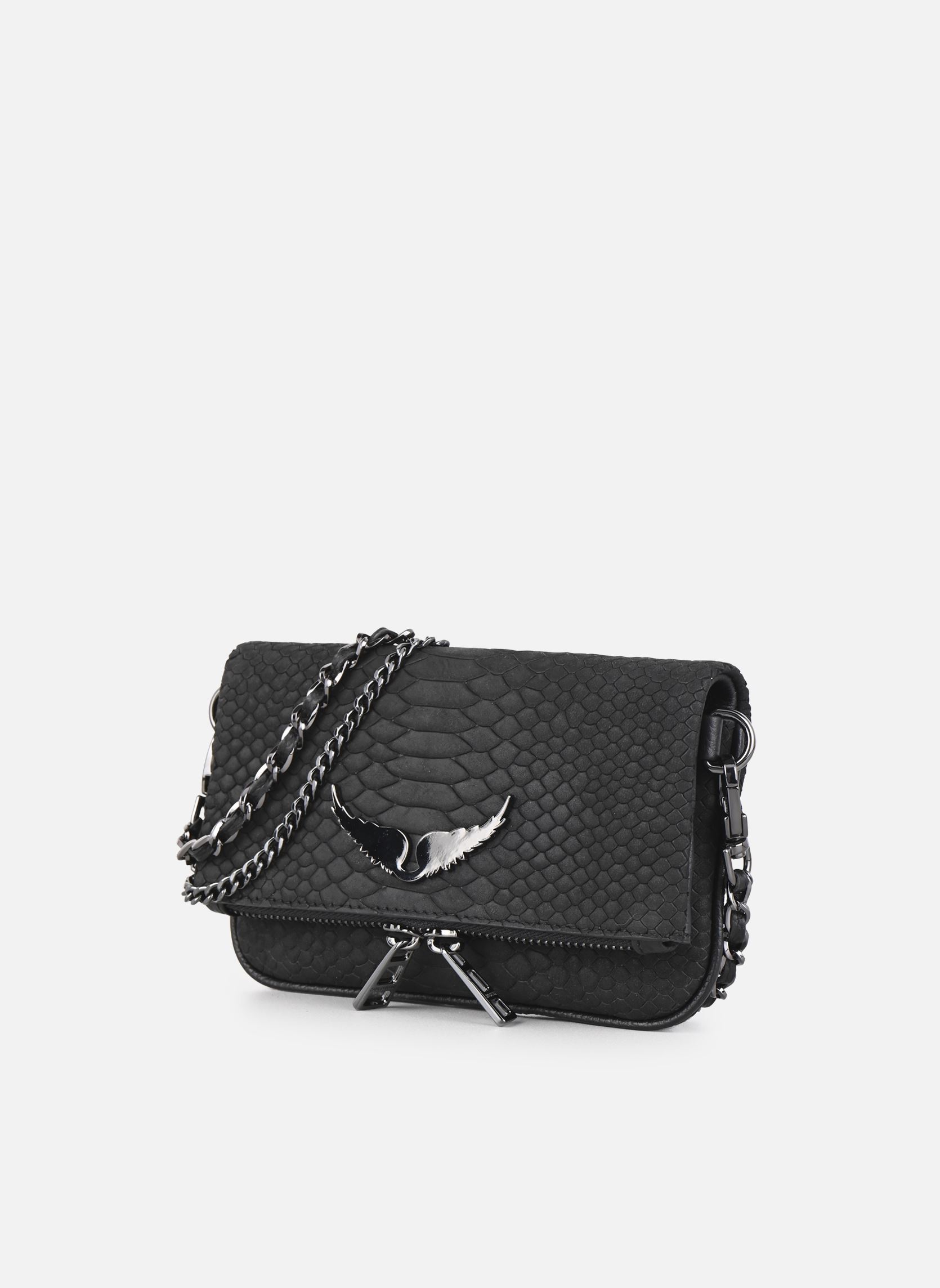 Schoudertassen Rock Nano Soft Savage dames zwart Zadig & Voltaire Schoudertassen Rock Nano Soft Savage dames zwart NOIR