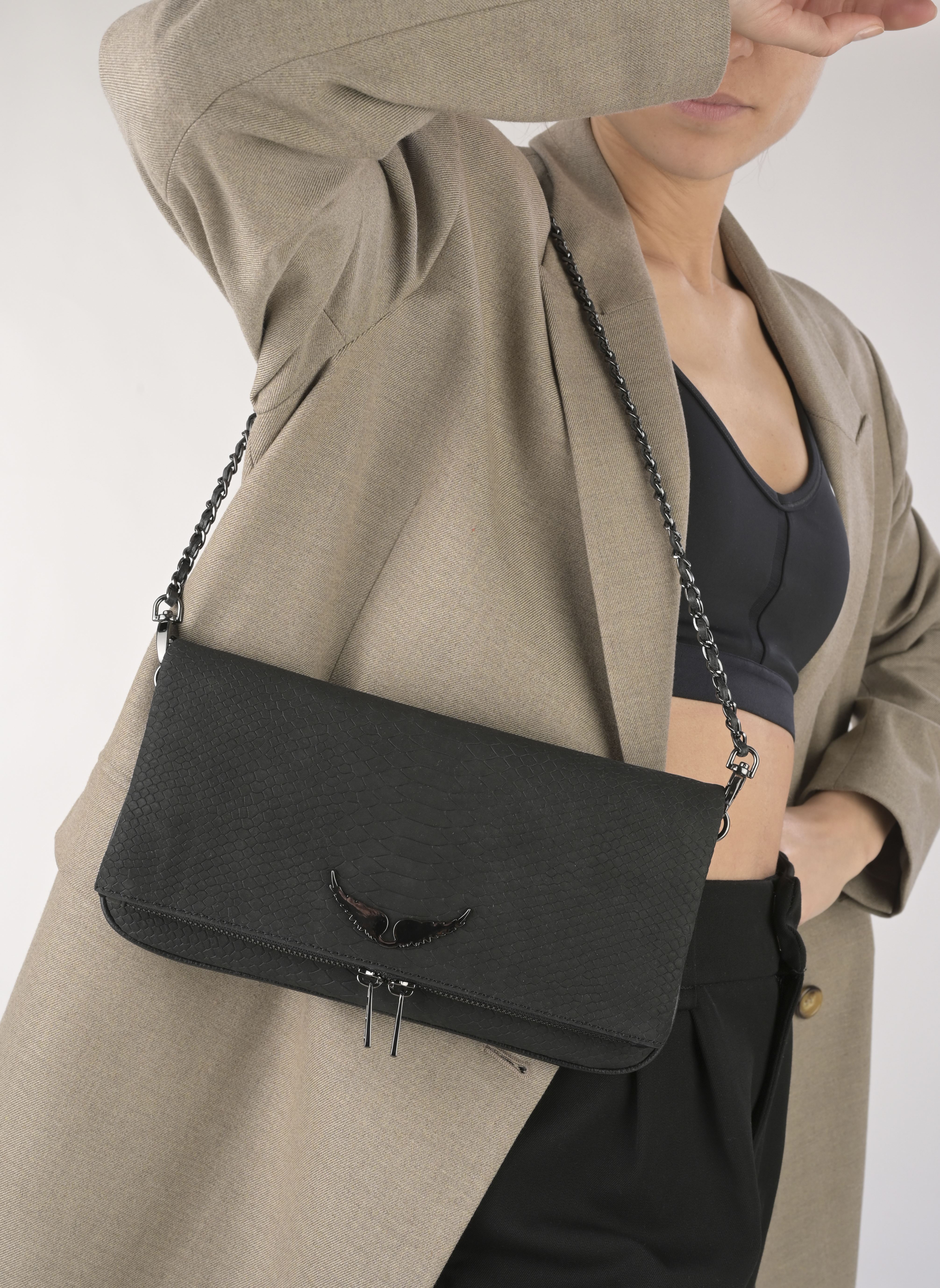 Schoudertassen Rock Soft Savage dames zwart Zadig & Voltaire Schoudertassen Rock Soft Savage dames zwart NOIR