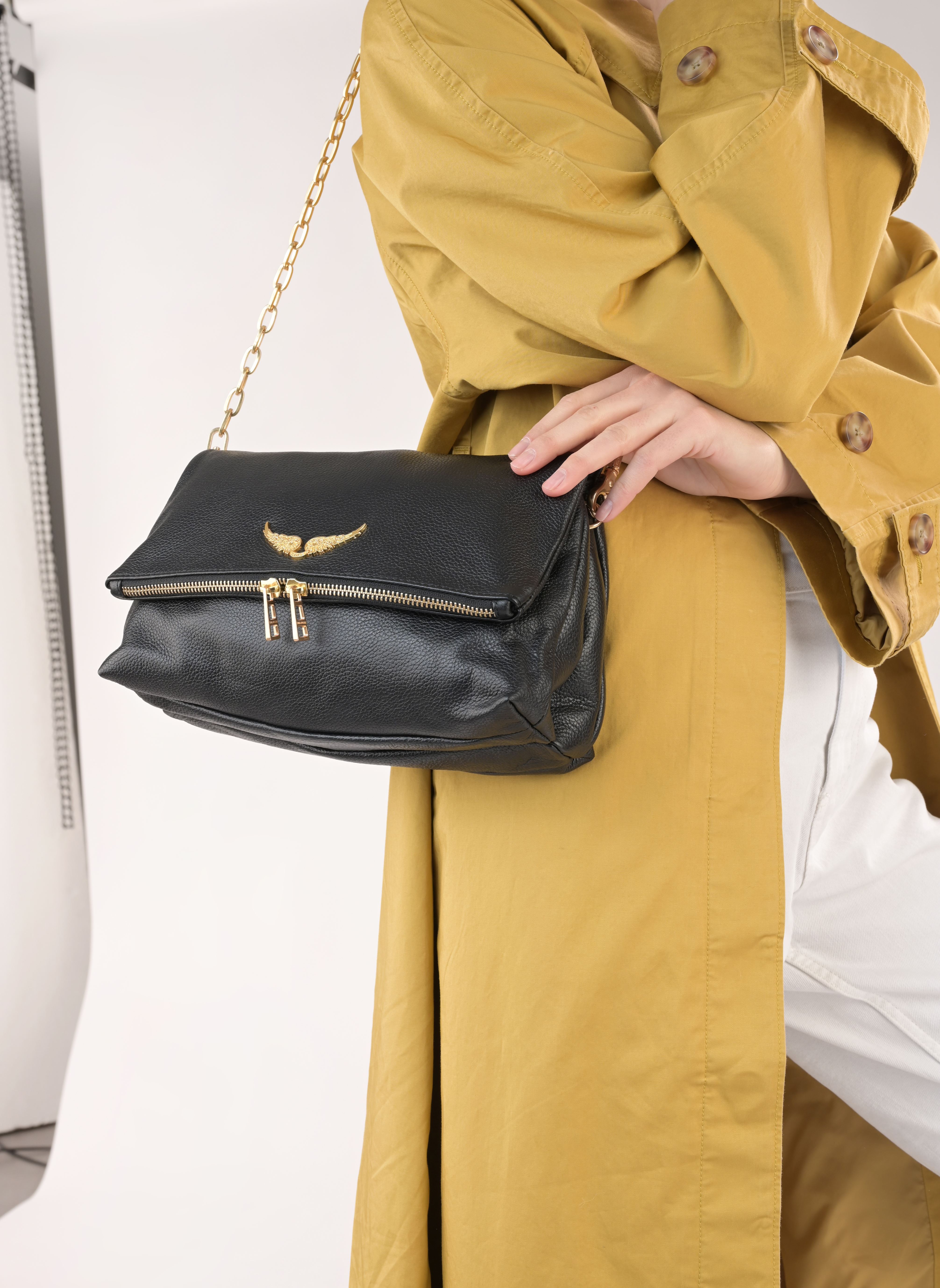 Schoudertassen Rocky Grained Leather dames zwart Zadig & Voltaire Schoudertassen Rocky Grained Leather dames zwart NOIR GOLD