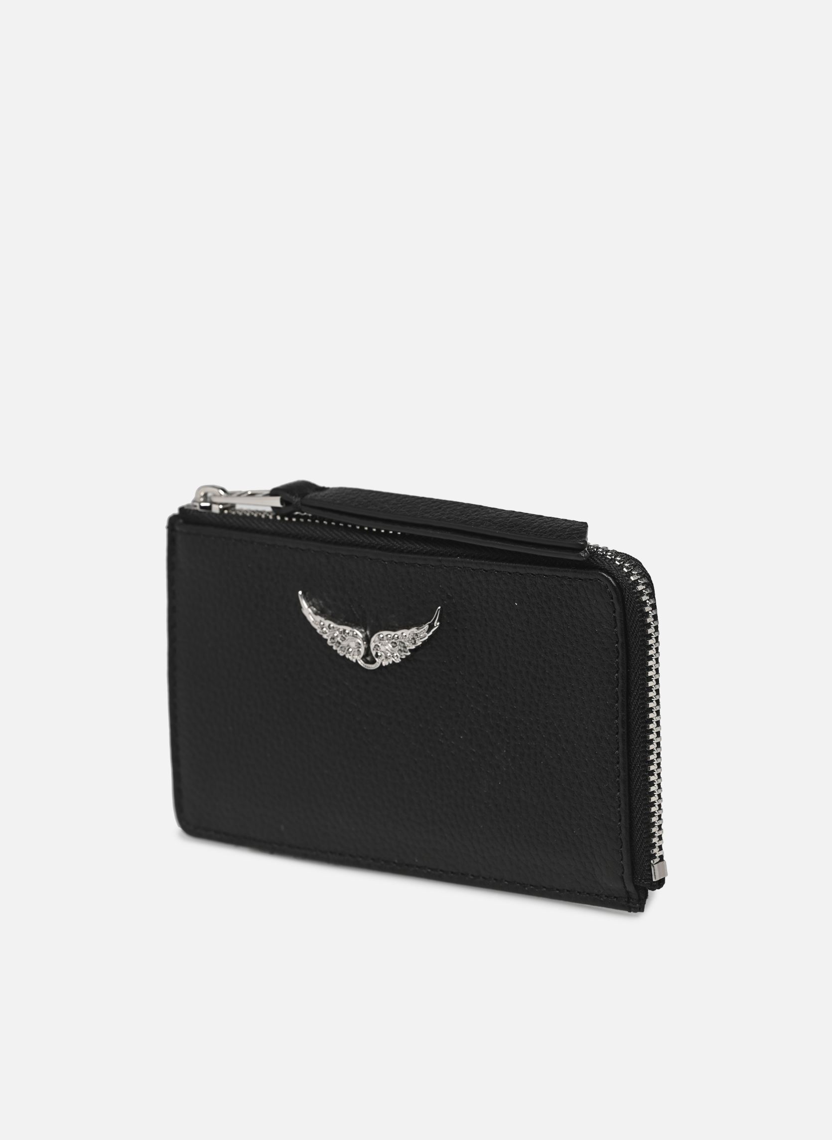 Tarjeteros Zv Card Grained Leather mujer negro Zadig & Voltaire Tarjeteros Zv Card Grained Leather mujer negro BLACK SILVER