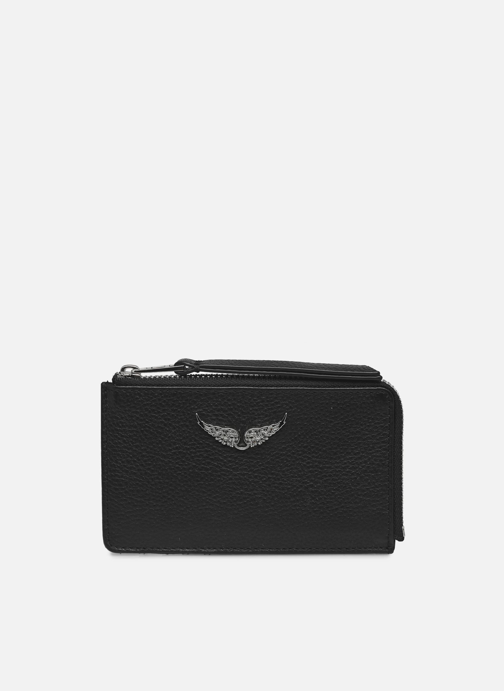Tarjeteros Zv Card Grained Leather mujer negro Zadig & Voltaire Tarjeteros Zv Card Grained Leather mujer negro BLACK SILVER