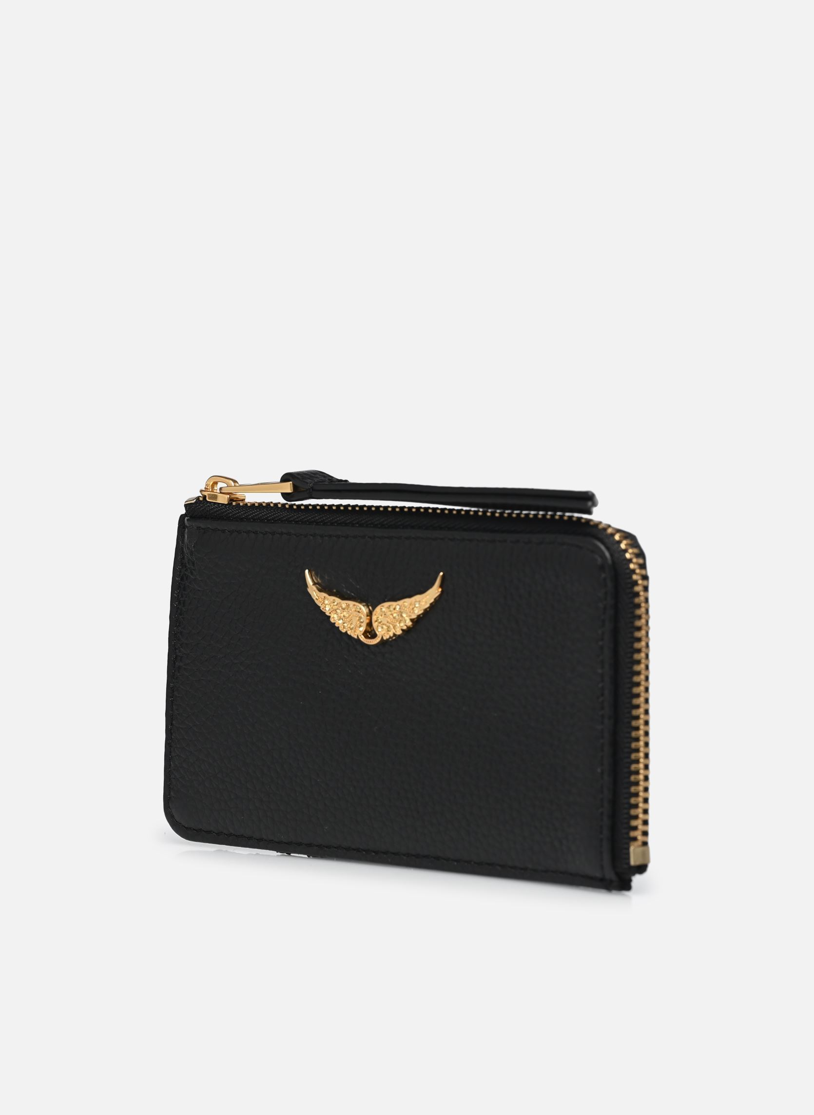 Porte-cartes Zv Card Grained Leather femme noir Zadig & Voltaire Porte-cartes Zv Card Grained Leather femme noir BLACK GOLD