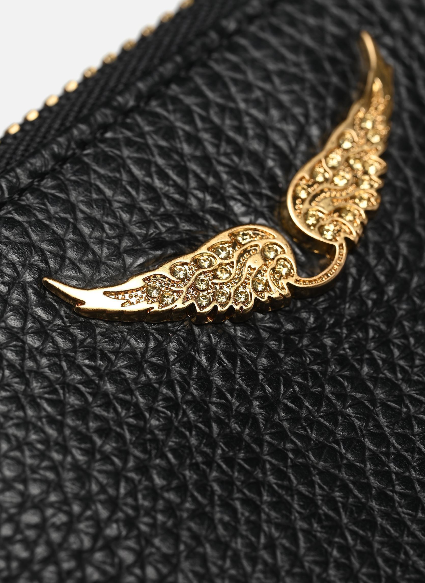 Porte-cartes Zv Card Grained Leather femme noir Zadig & Voltaire Porte-cartes Zv Card Grained Leather femme noir BLACK GOLD
