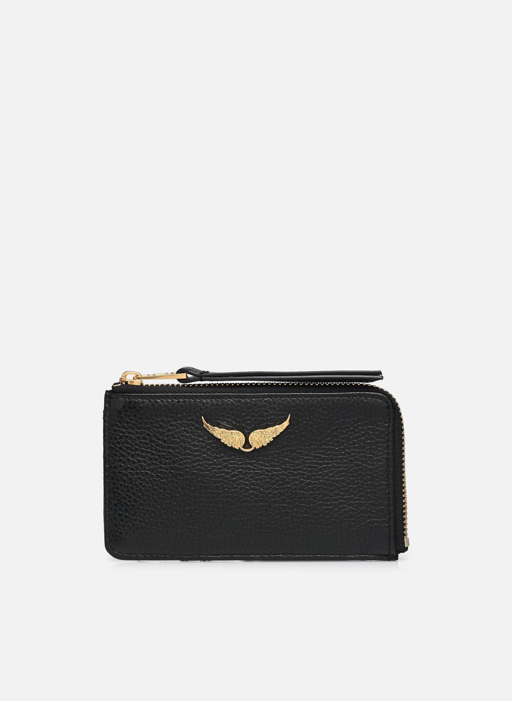 Porte-cartes Zv Card Grained Leather femme noir Zadig & Voltaire Porte-cartes Zv Card Grained Leather femme noir BLACK GOLD