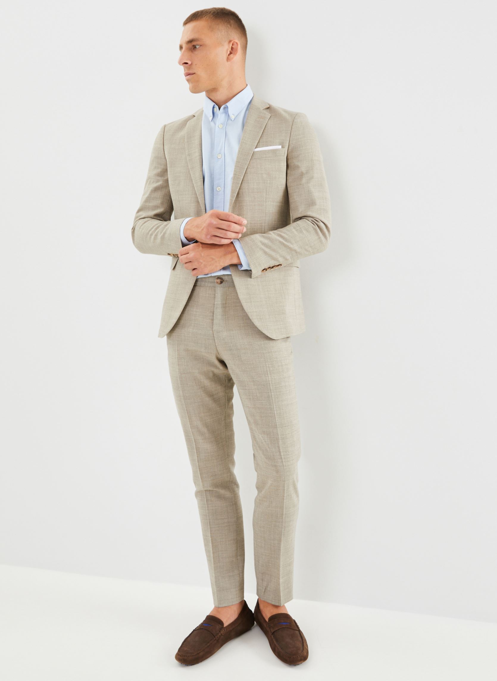 Pantalons de costume Slhslim-Oasis Linen Trs B Noos homme beige Selected Homme Pantalons de costume Slhslim-Oasis Linen Trs B Noos homme beige SAND