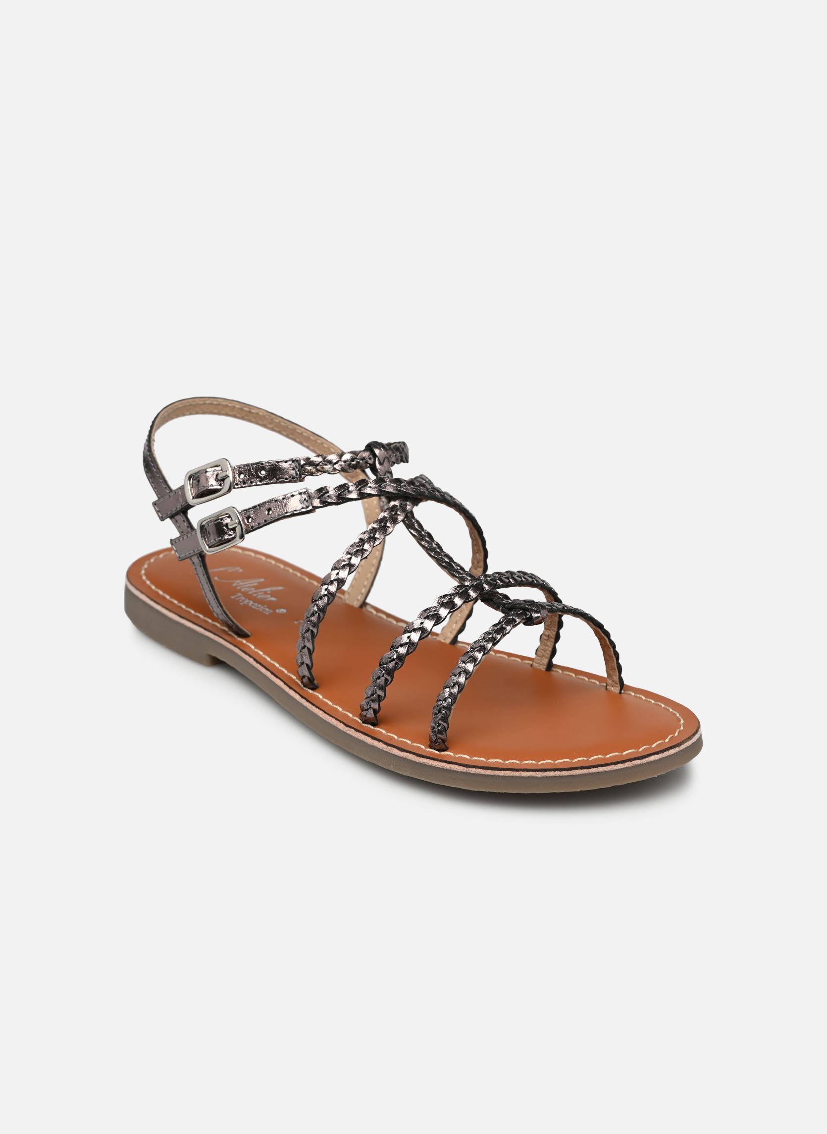 Sandalen Fleur damen silber L'Atelier Tropézien Sandalen Fleur damen silber PEWTER