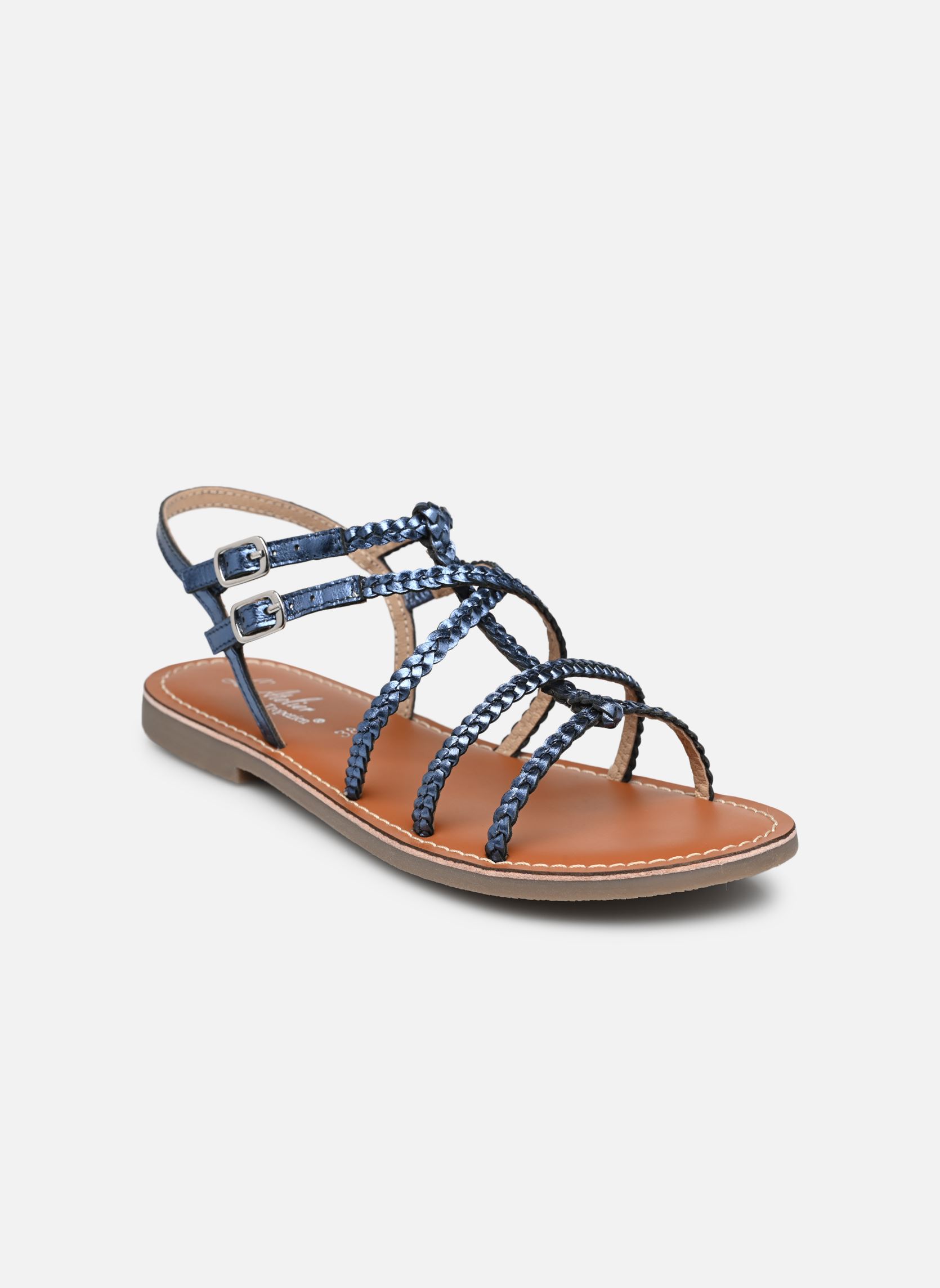 Sandalen Fleur dames blauw L'Atelier Tropézien Sandalen Fleur dames blauw BLUE MET
