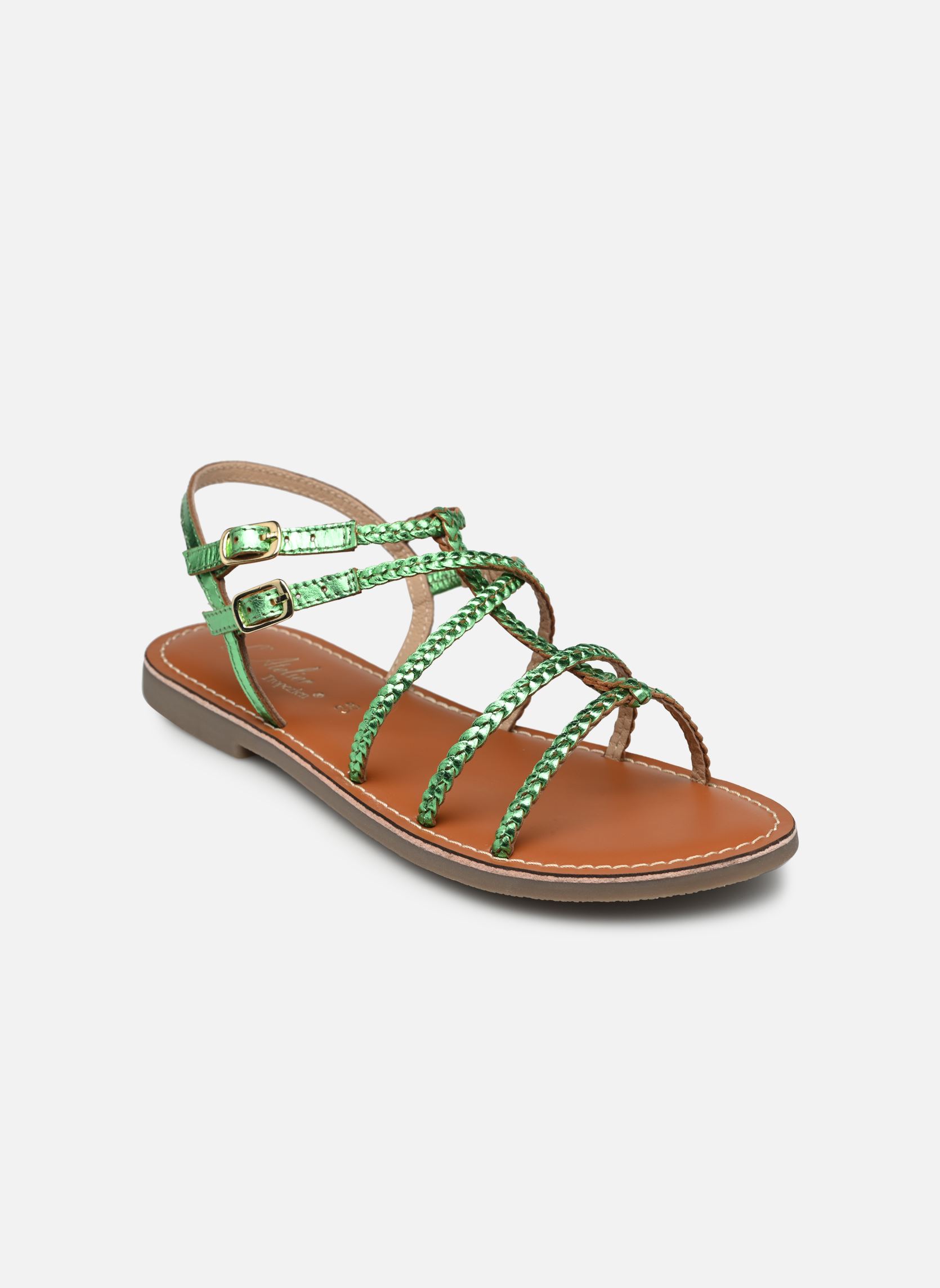 Sandales Fleur femme vert L'Atelier Tropézien Sandales Fleur femme vert GREEN
