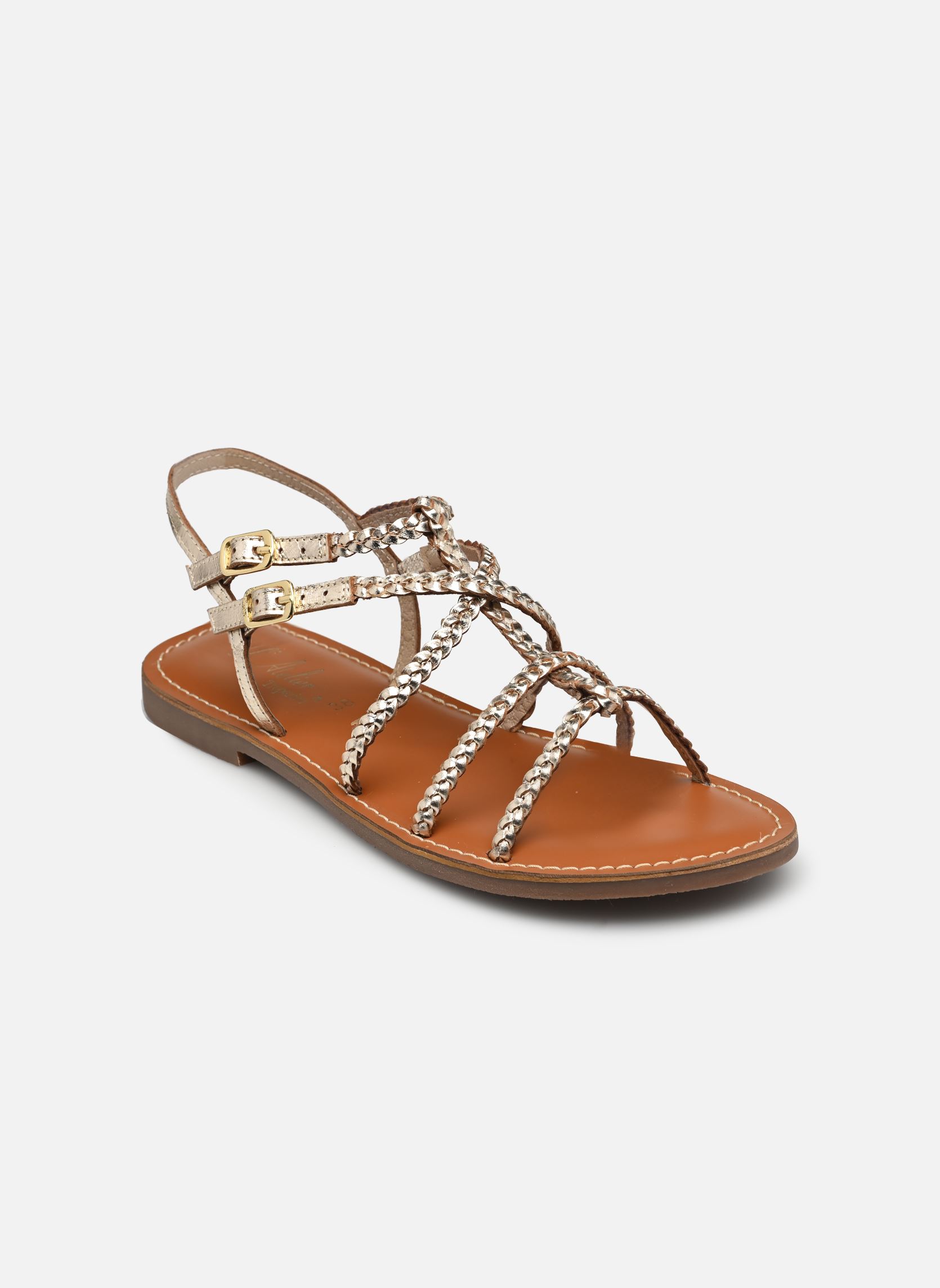 Sandalen Fleur dames goud en brons L'Atelier Tropézien Sandalen Fleur dames goud en brons GOLD