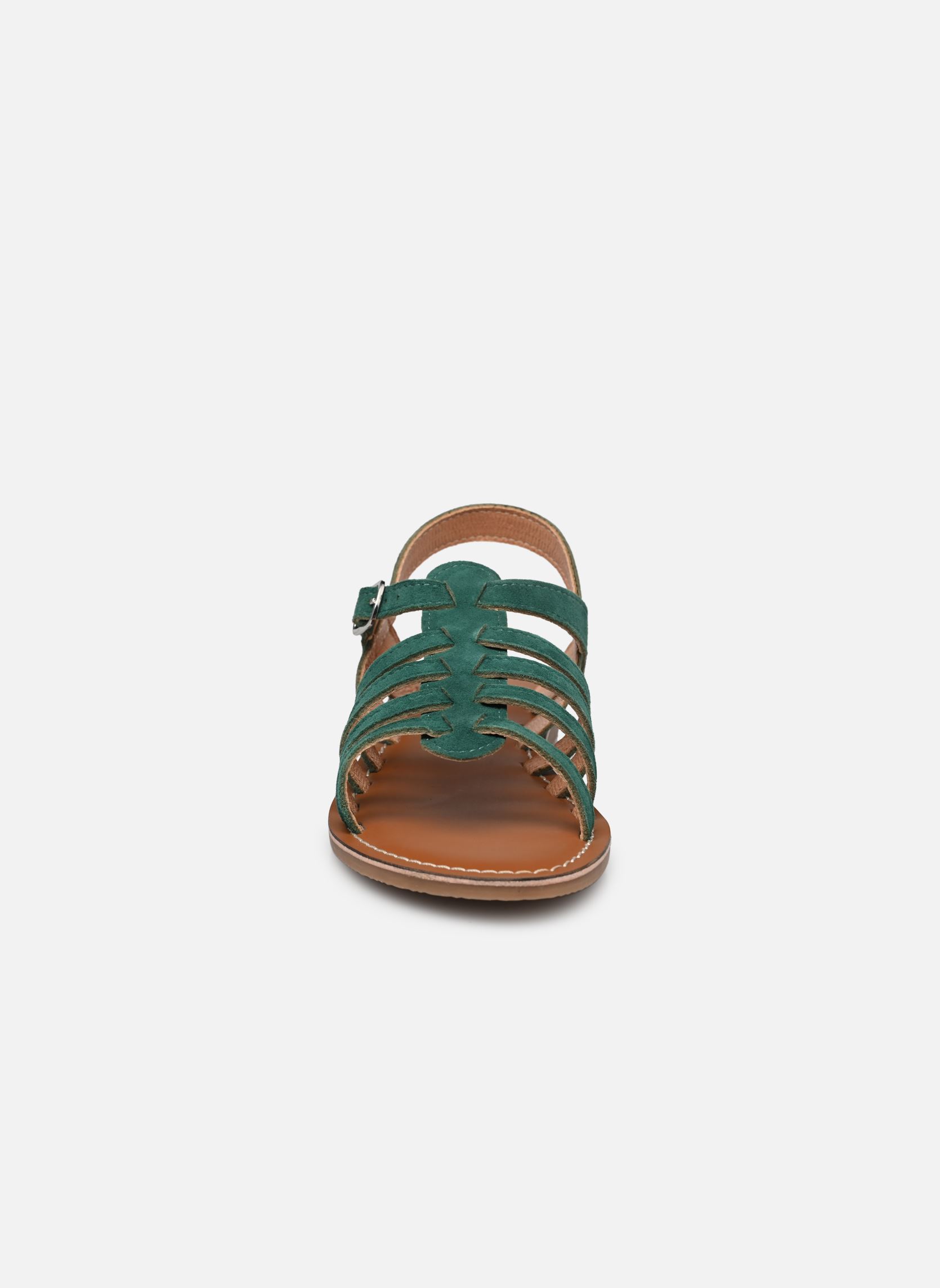 Sandales Ch 314 fille vert L'Atelier Tropézien Sandales Ch 314 fille vert GREEN SUEDE