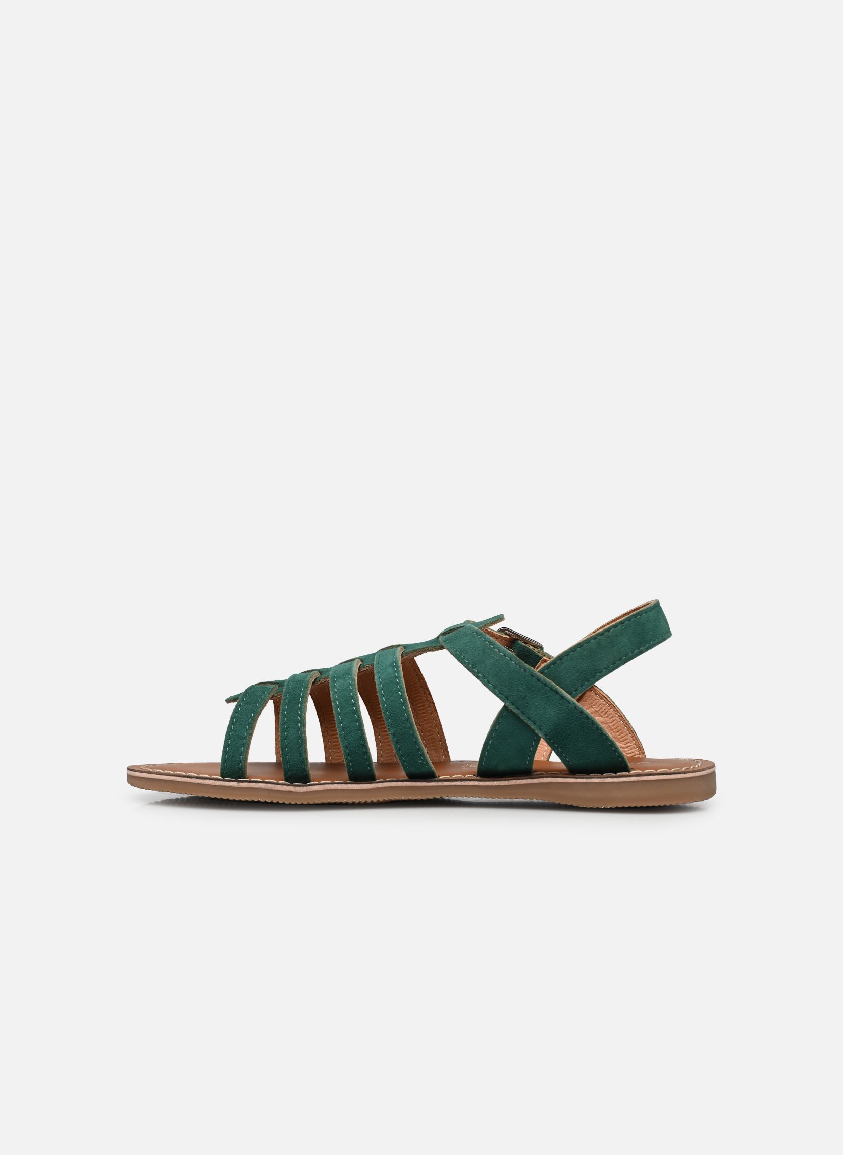 Sandales Ch 314 fille vert L'Atelier Tropézien Sandales Ch 314 fille vert GREEN SUEDE