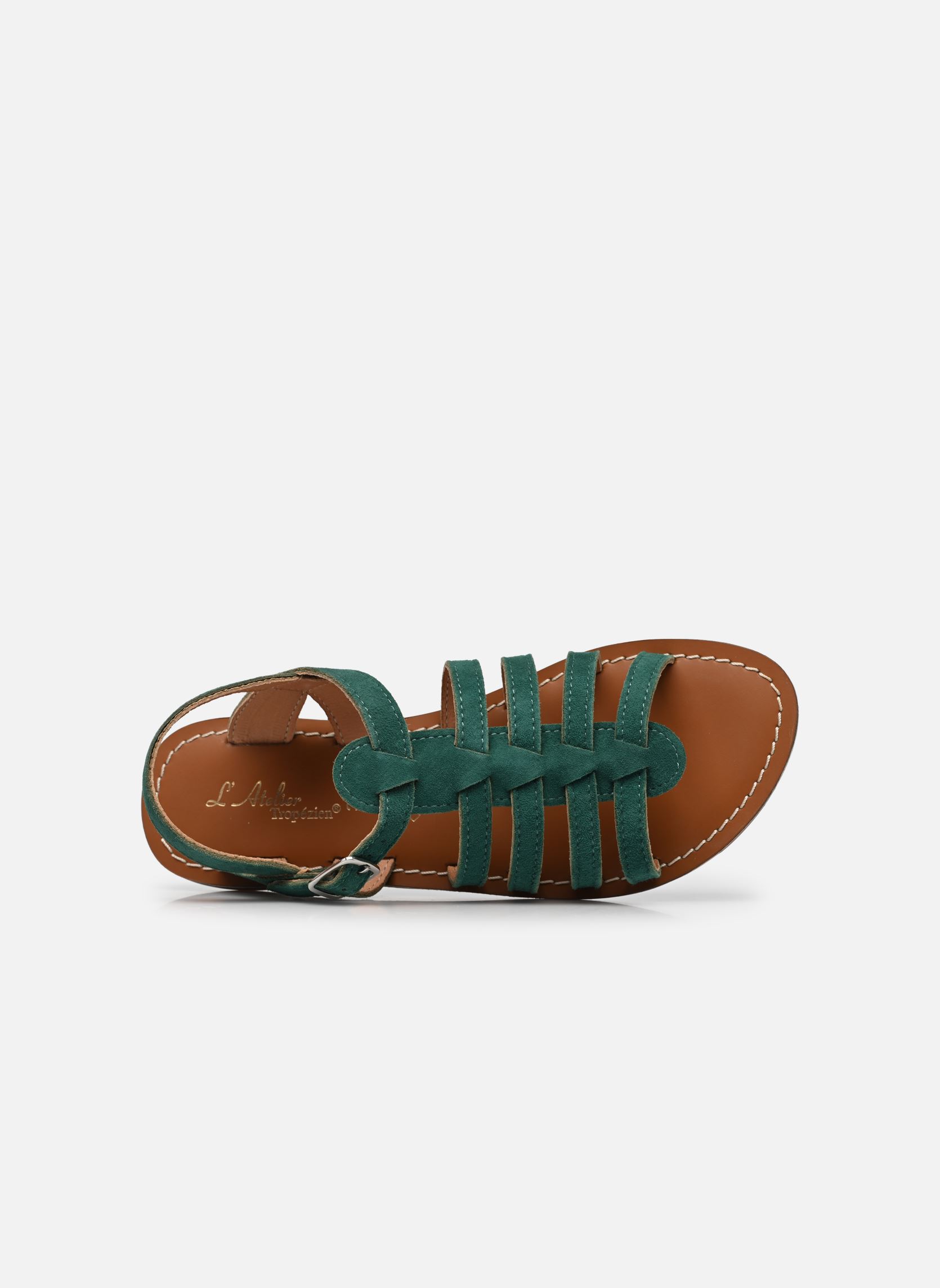 Sandales Ch 314 fille vert L'Atelier Tropézien Sandales Ch 314 fille vert GREEN SUEDE