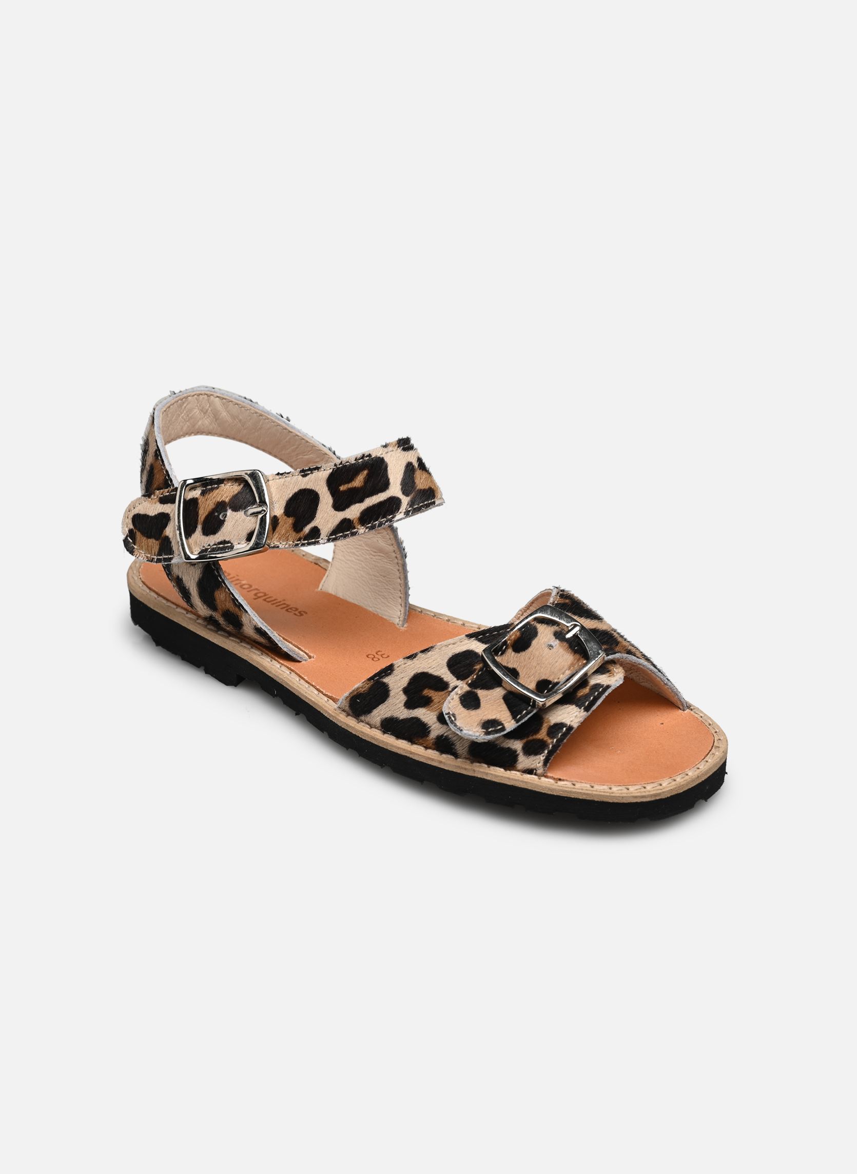 Sandales Plates En Cuir Léopard Avec Strass - Modèle BRIDGTON - Doublure Certifiée écoresponsable - 6
