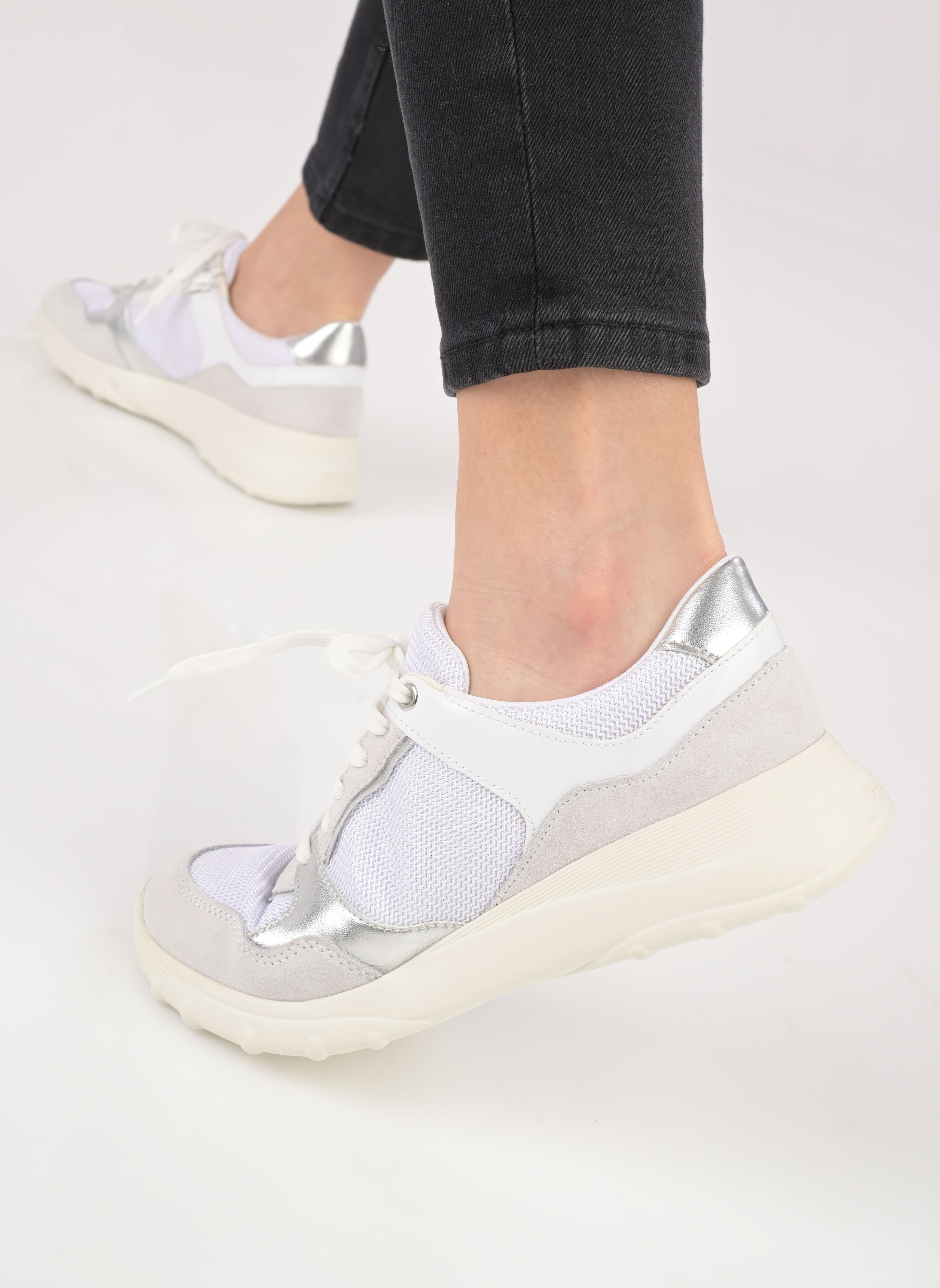 Sneakers basse D ALLENIEE donna bianco Geox Sneakers basse D ALLENIEE donna bianco BLANC / BLANC CASSÉ