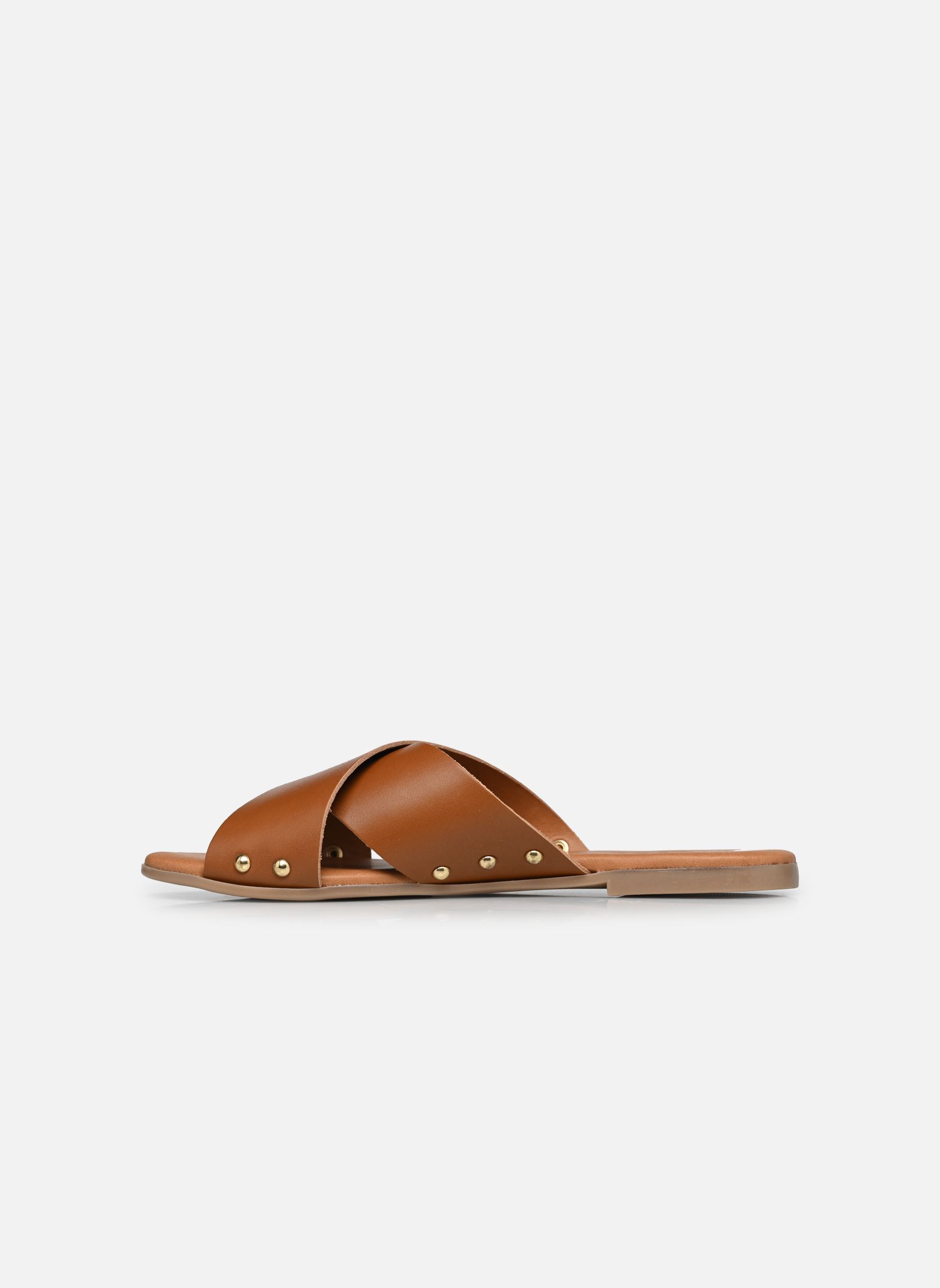 Sandalias Pcvuma Leather Sandal mujer marrón Pieces Sandalias Pcvuma Leather Sandal mujer marrón COGNAC