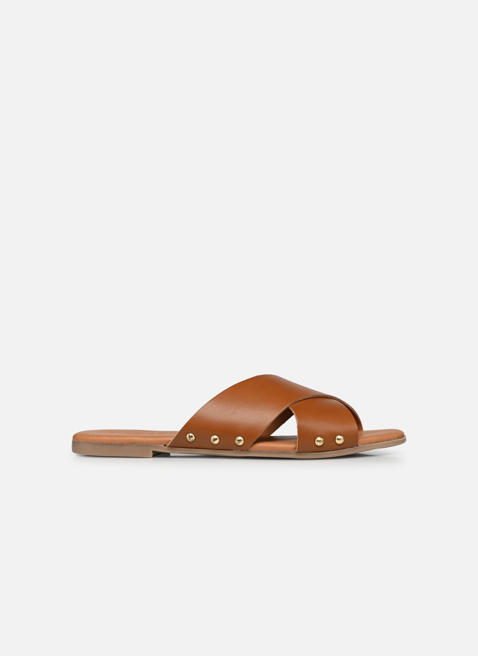 Sandalias Pcvuma Leather Sandal mujer marrón Pieces Sandalias Pcvuma Leather Sandal mujer marrón COGNAC