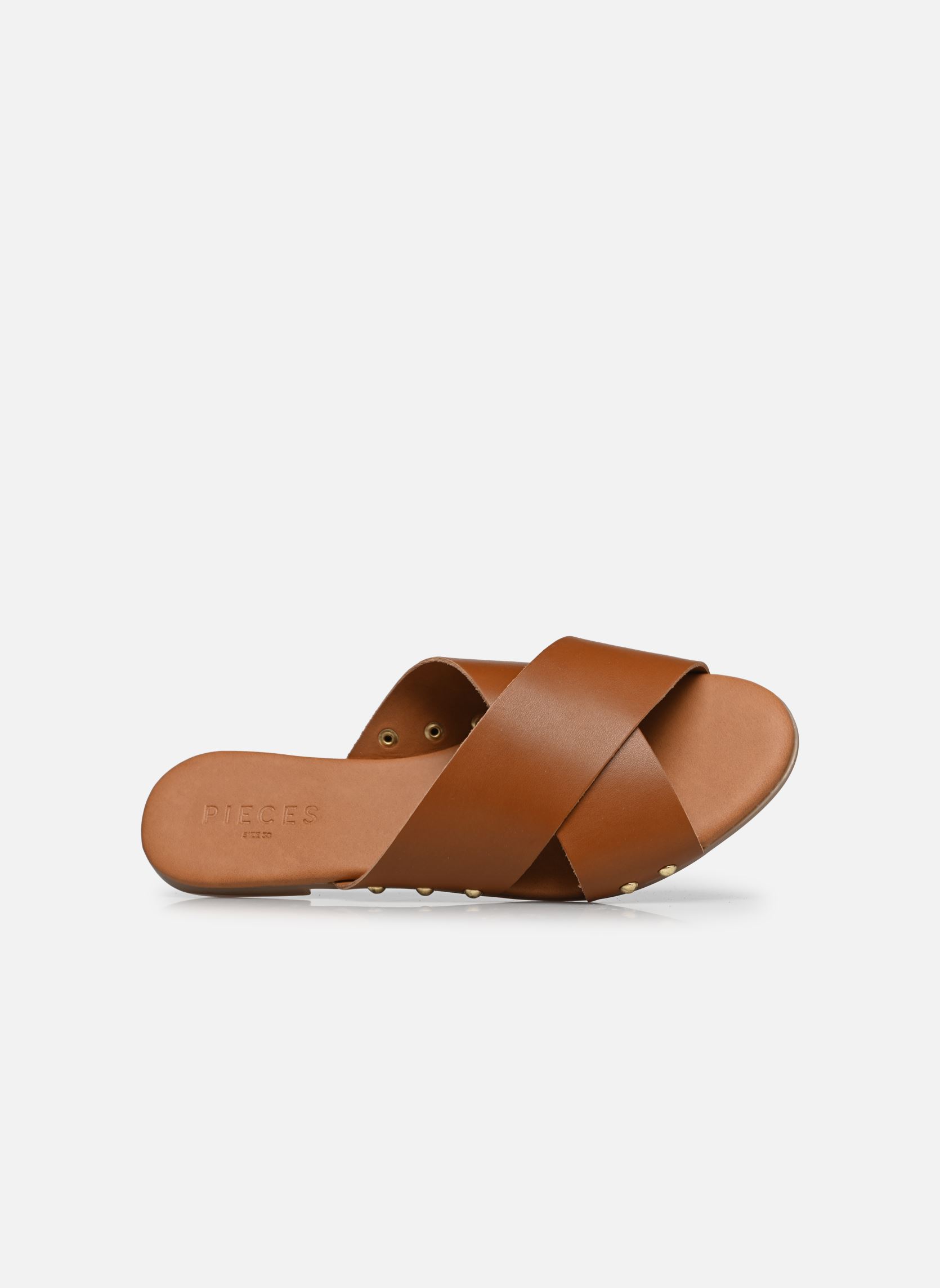 Sandalias Pcvuma Leather Sandal mujer marrón Pieces Sandalias Pcvuma Leather Sandal mujer marrón COGNAC