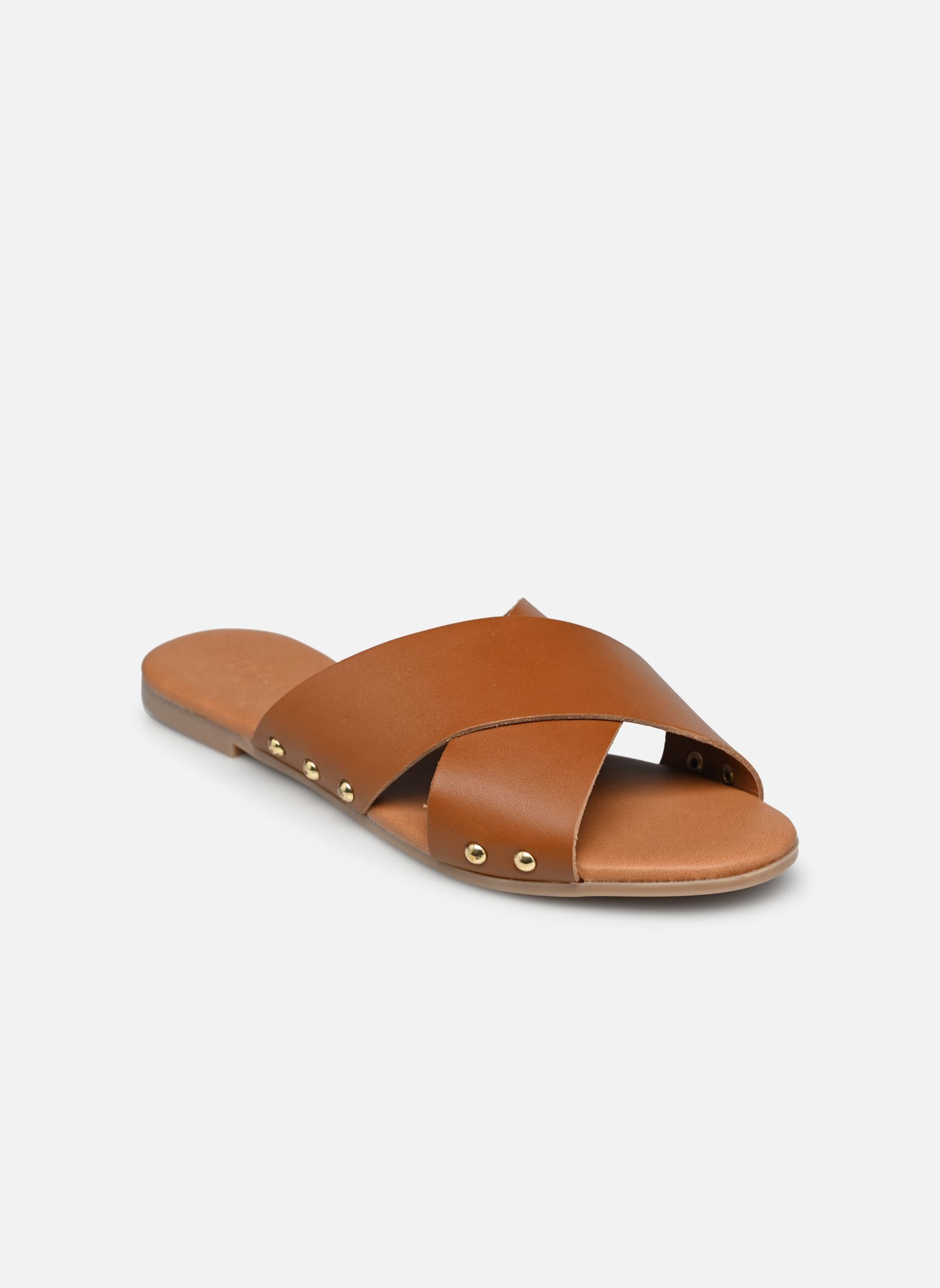 Sandalias Pcvuma Leather Sandal mujer marrón Pieces Sandalias Pcvuma Leather Sandal mujer marrón COGNAC
