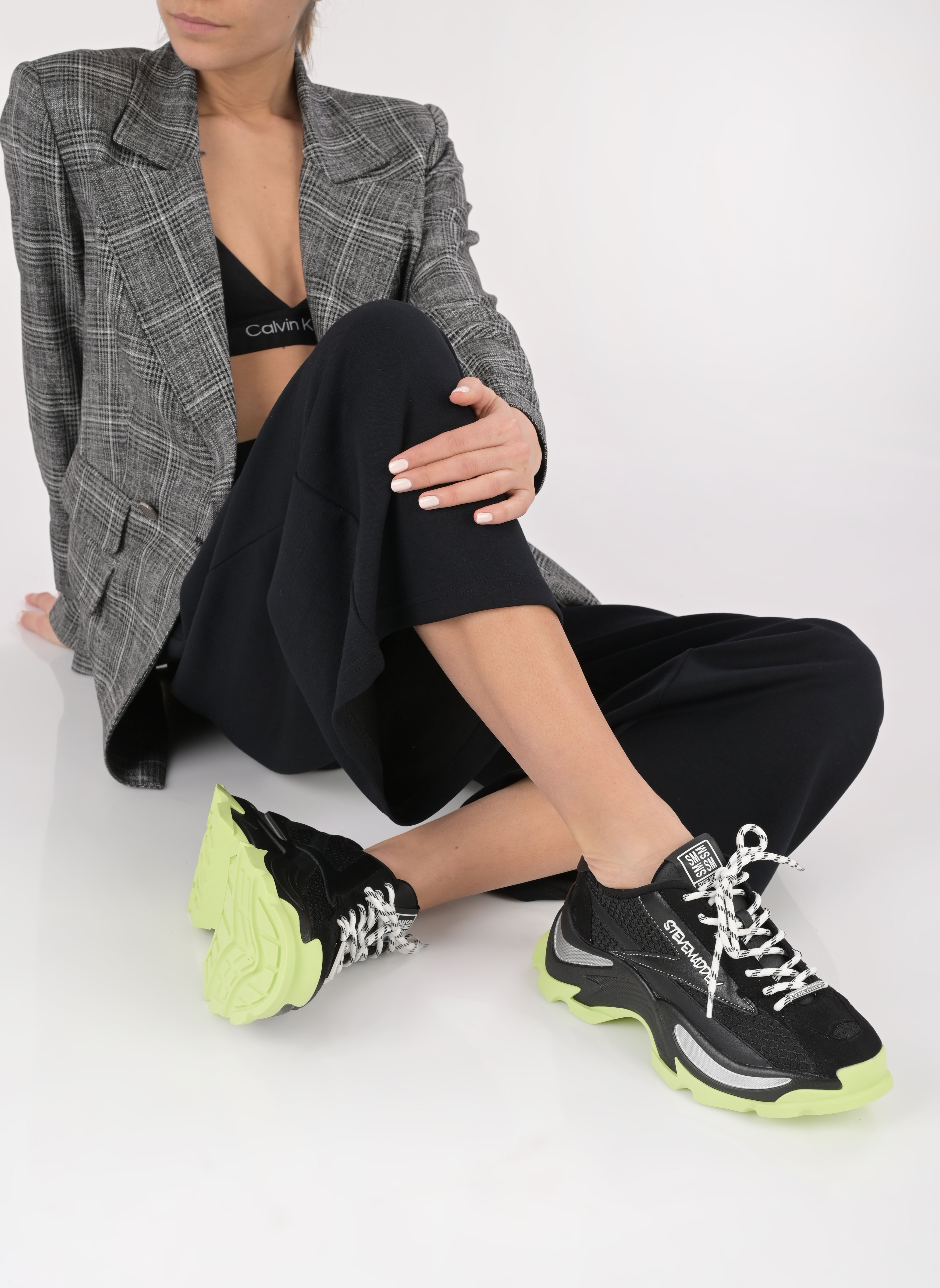 Niedrige Sneaker Zoomz damen schwarz Steve Madden Niedrige Sneaker Zoomz damen schwarz Black/lime