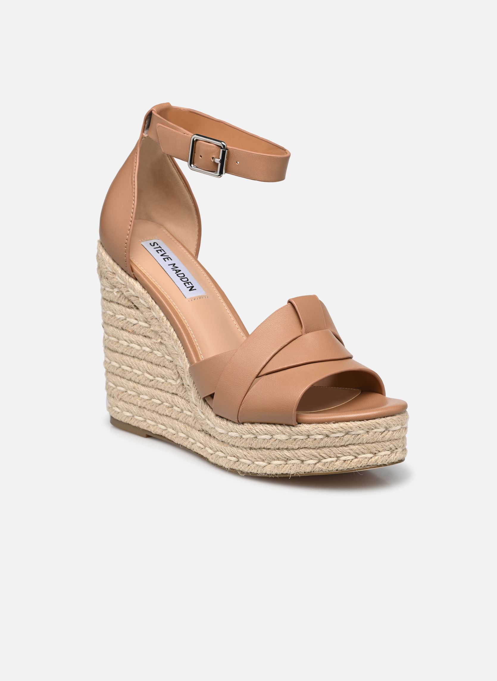Sandalen met sleehak en plateau Sivian dames bruin Steve Madden Sandalen met sleehak en plateau Sivian dames bruin Camel leather