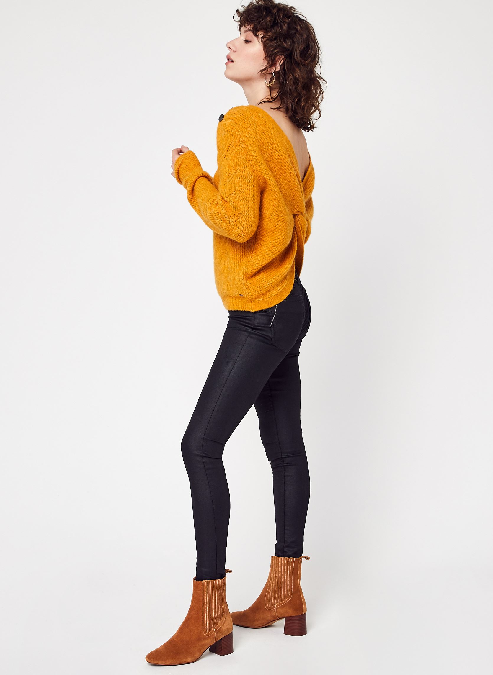 Pulls Pull BW18185 femme jaune IKKS Women Pulls Pull BW18185 femme jaune 73-GIRASOLE