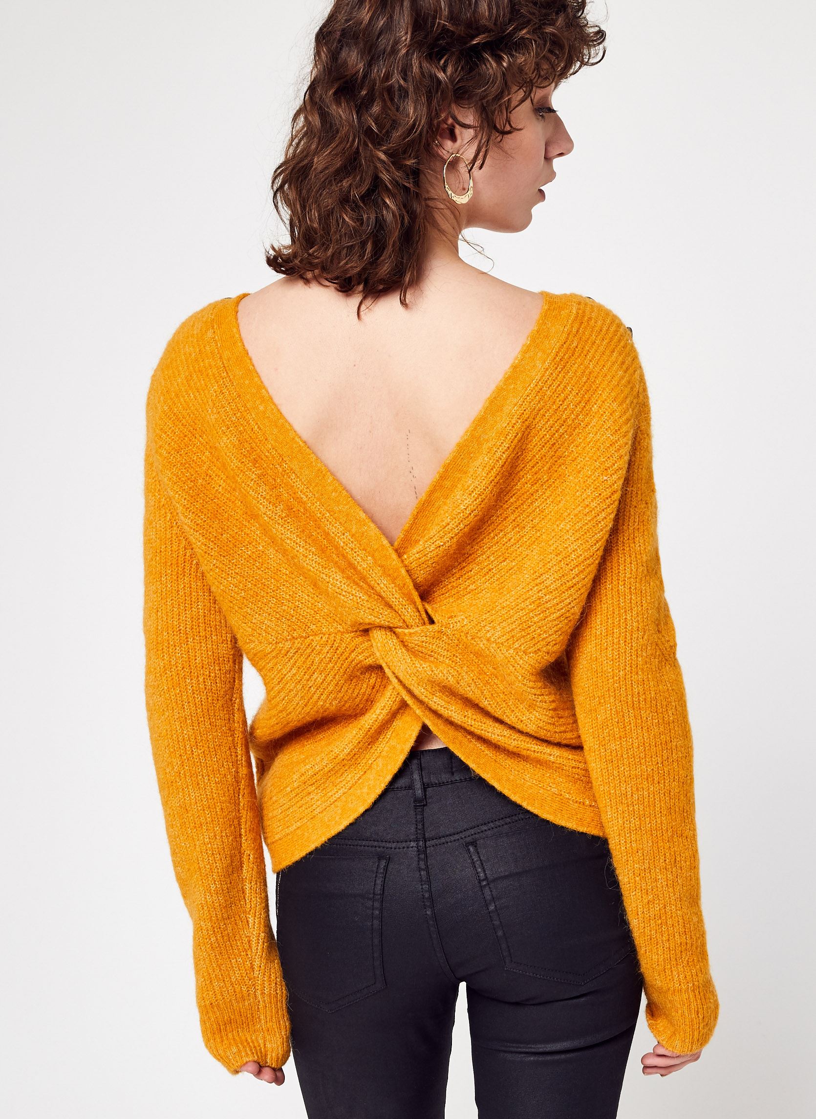 Pulls Pull BW18185 femme jaune IKKS Women Pulls Pull BW18185 femme jaune 73-GIRASOLE