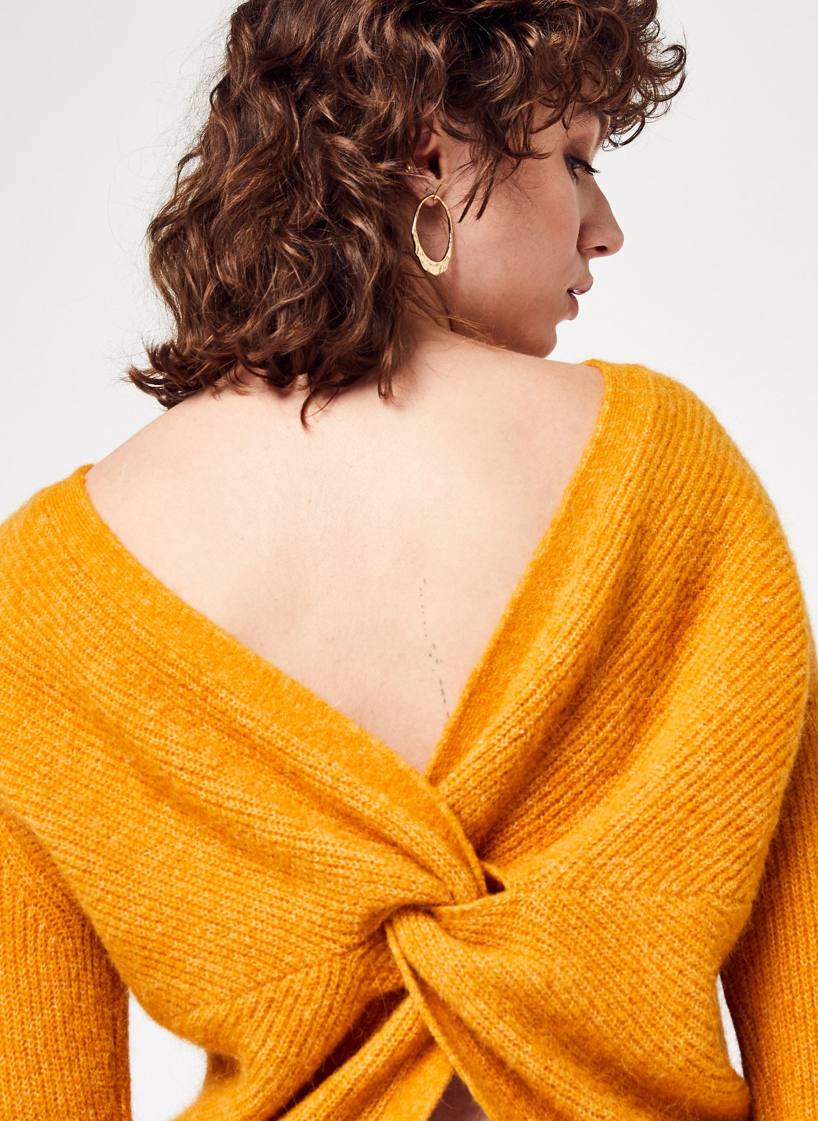 Pulls Pull BW18185 femme jaune IKKS Women Pulls Pull BW18185 femme jaune 73-GIRASOLE