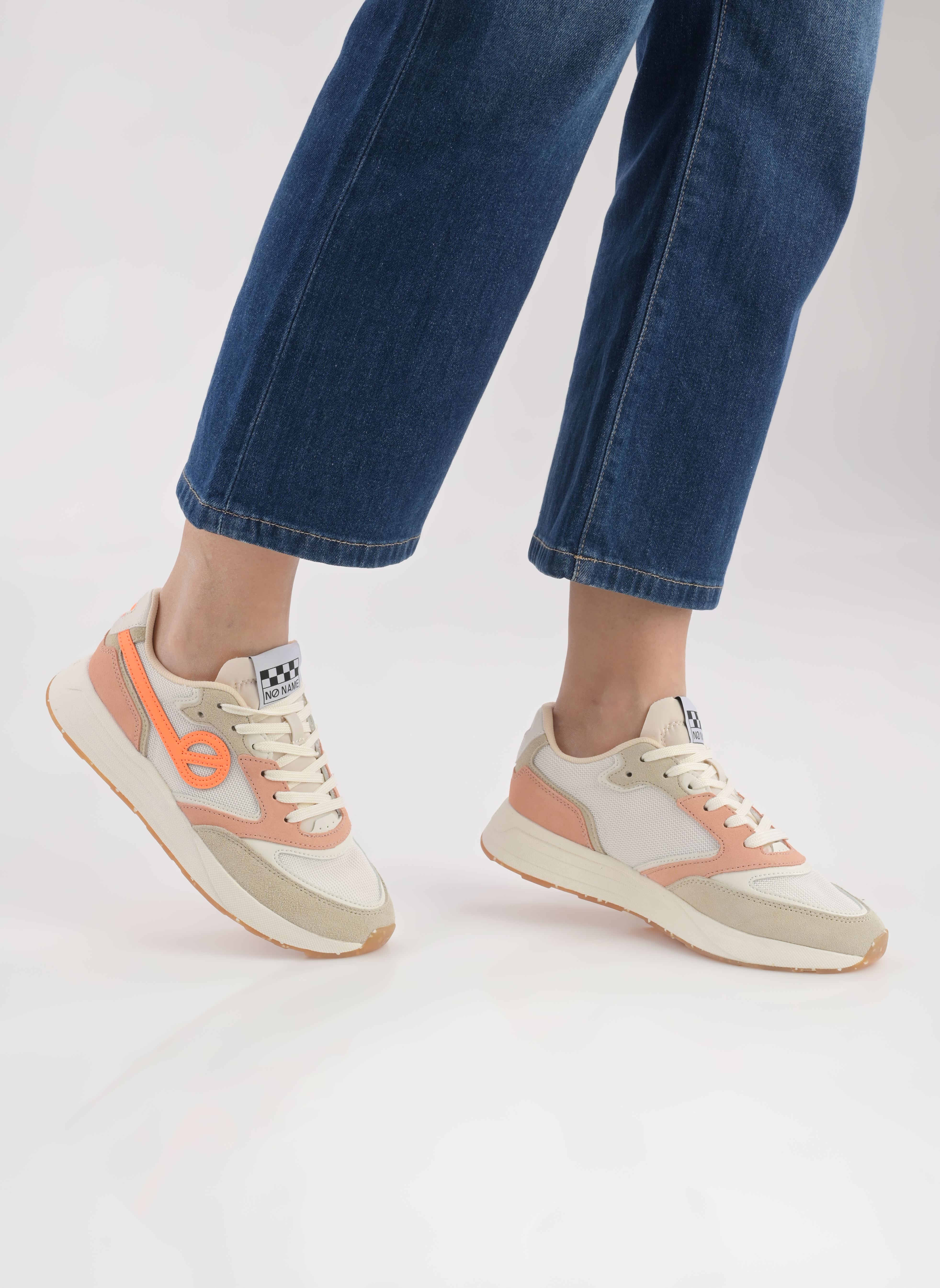 Baskets toile POWER JOGGER femme multicolore No Name Baskets toile POWER JOGGER femme multicolore SABLE/DOVE/F.ORANGE