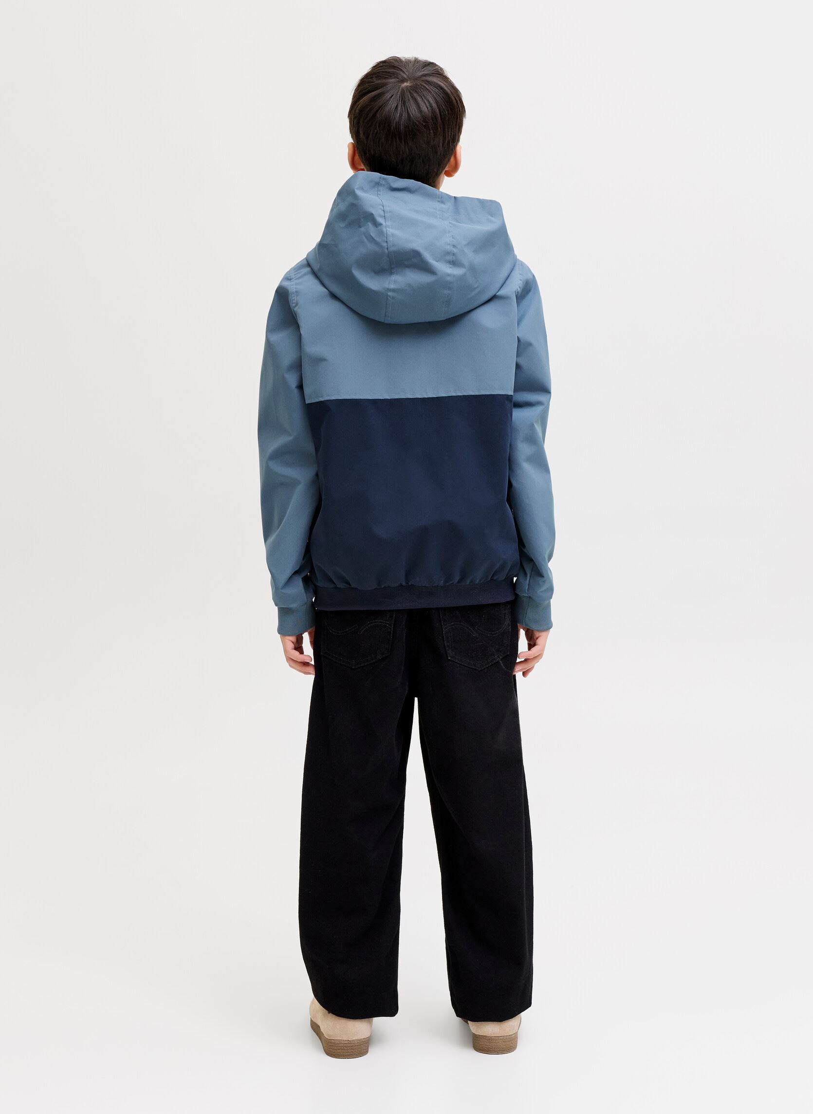 Blousons Jjerush Blocking Hood Bomber Noos Jnr garçon bleu Jack & Jones Blousons Jjerush Blocking Hood Bomber Noos Jnr garçon bleu BLUE MIRAGE