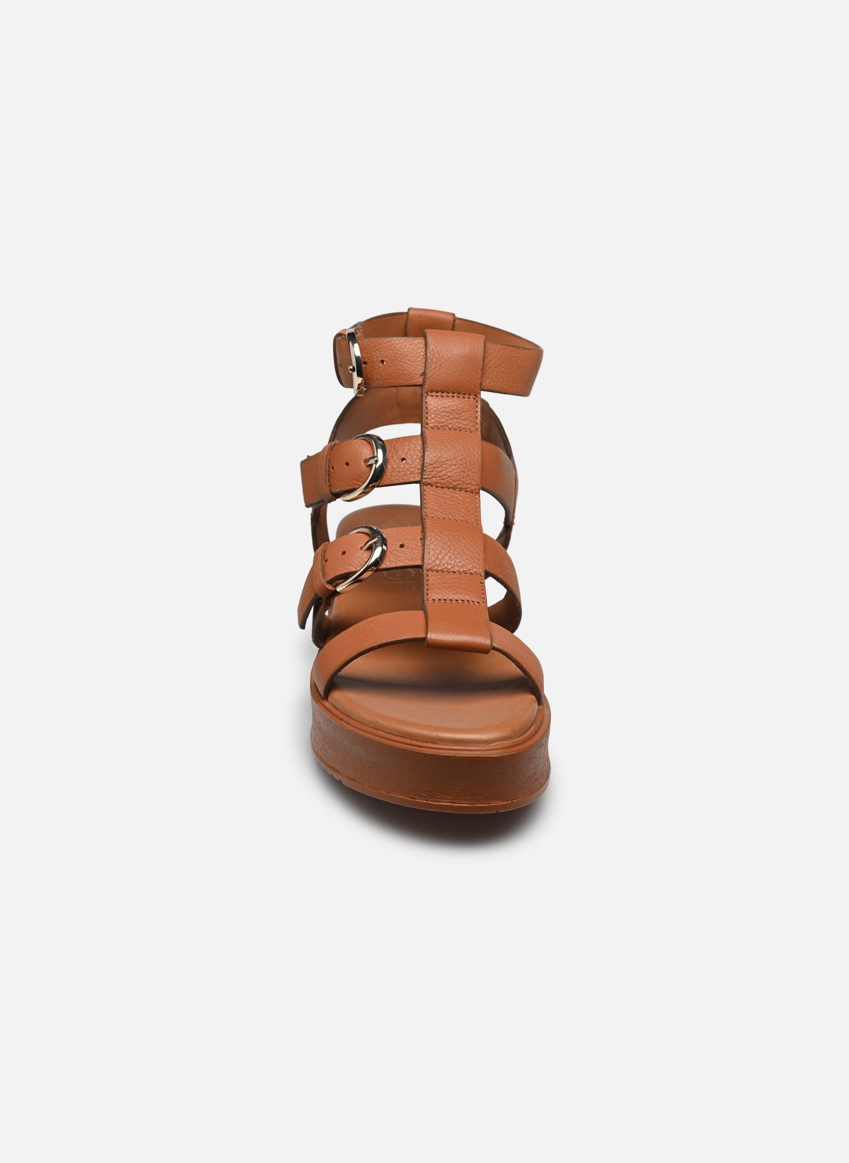 Sandalen met sleehak en plateau RANDA dames bruin Bocage Sandalen met sleehak en plateau RANDA dames bruin MARRON