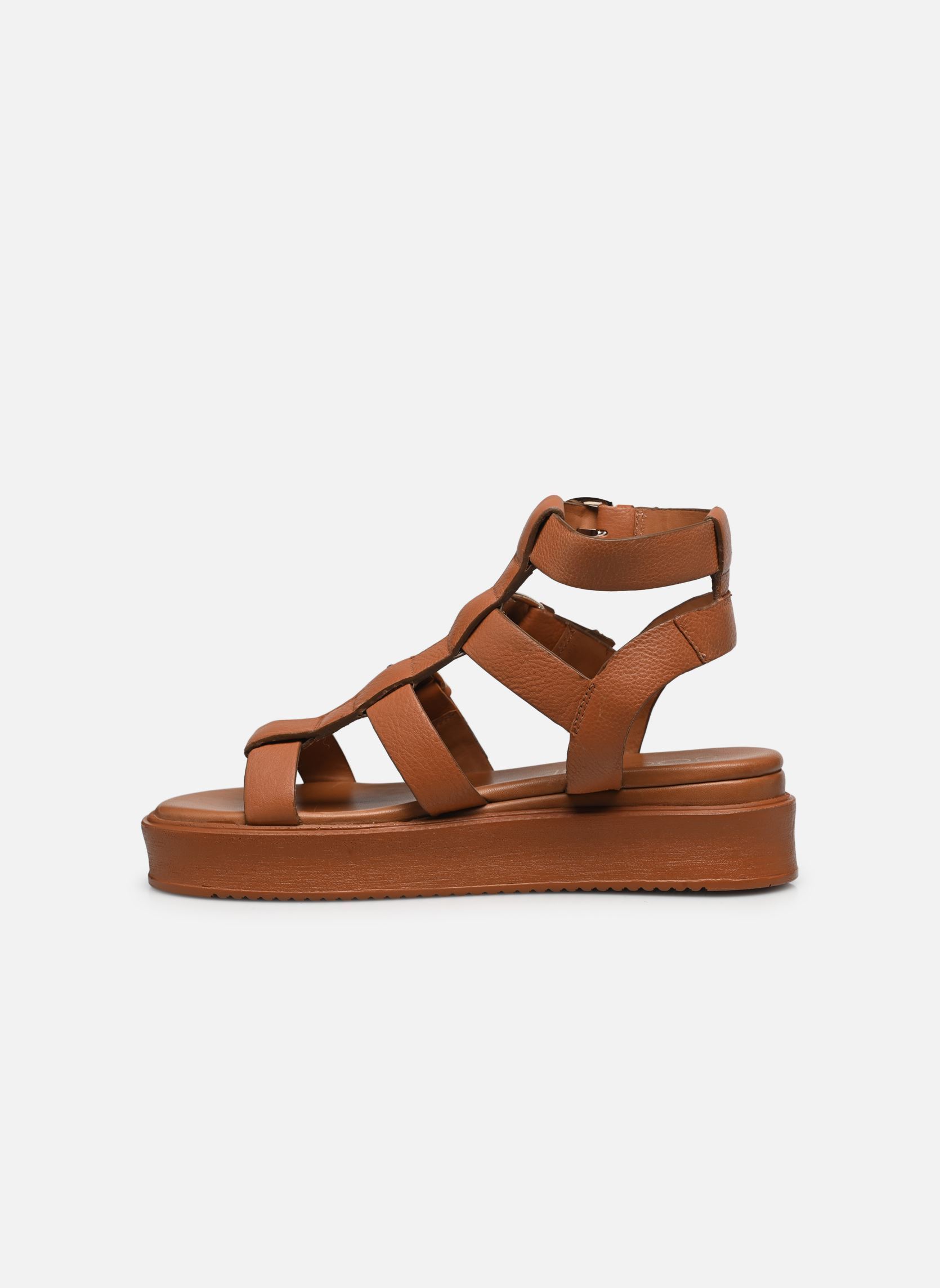 Sandalen met sleehak en plateau RANDA dames bruin Bocage Sandalen met sleehak en plateau RANDA dames bruin MARRON