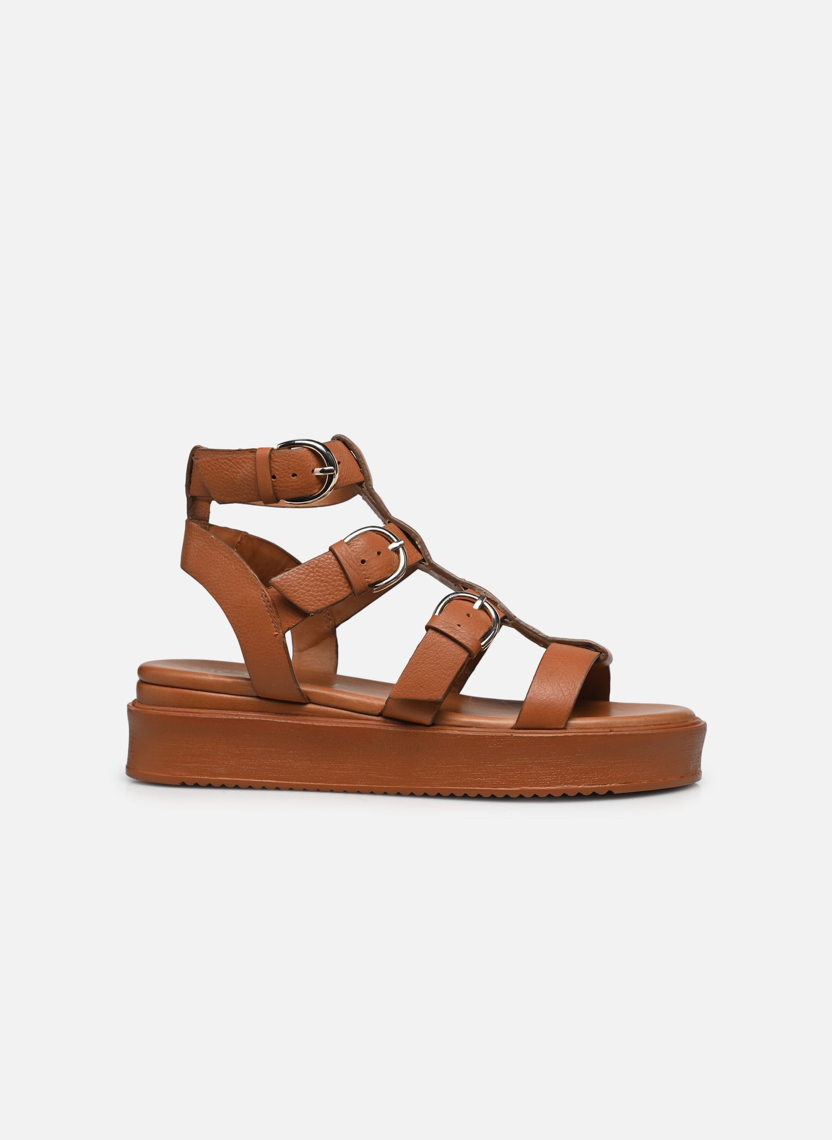 Sandalen met sleehak en plateau RANDA dames bruin Bocage Sandalen met sleehak en plateau RANDA dames bruin MARRON