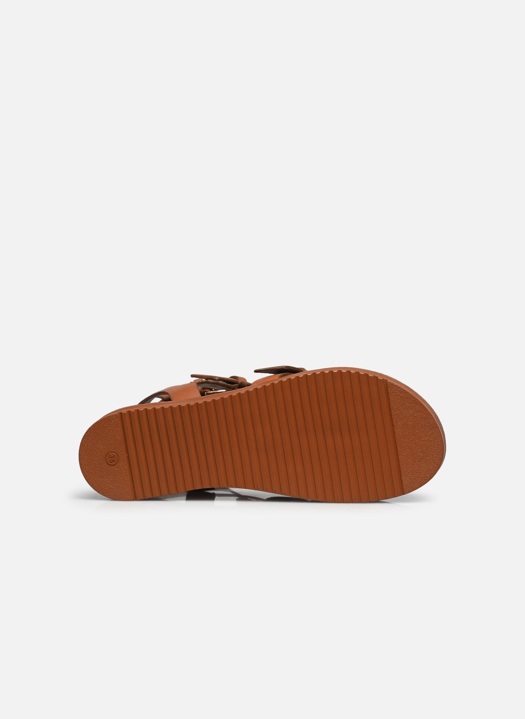 Sandalen met sleehak en plateau RANDA dames bruin Bocage Sandalen met sleehak en plateau RANDA dames bruin MARRON