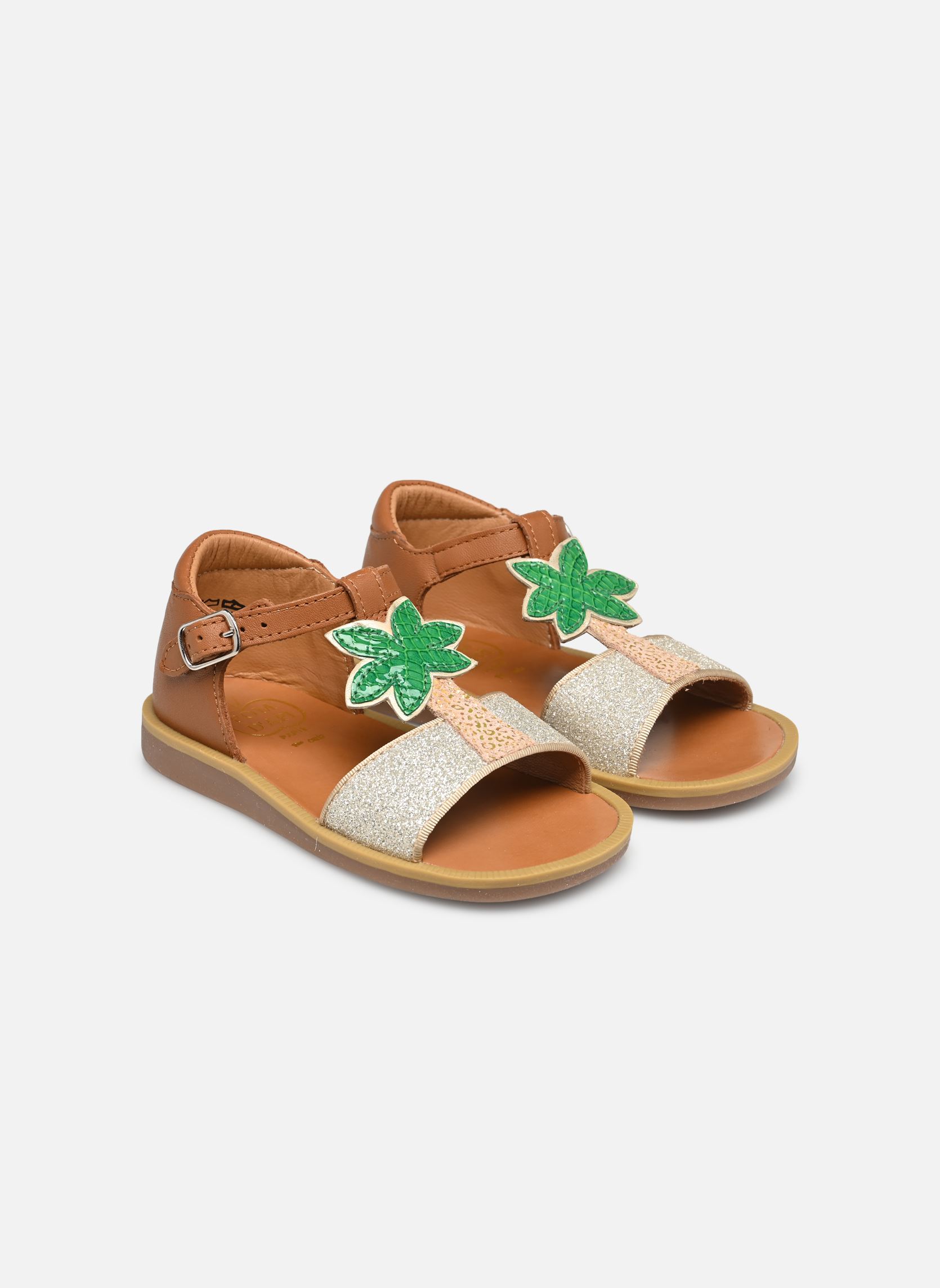 Sandalen Poppy Malibu meisjes bruin Pom d Api Sandalen Poppy Malibu meisjes bruin CAMEL
