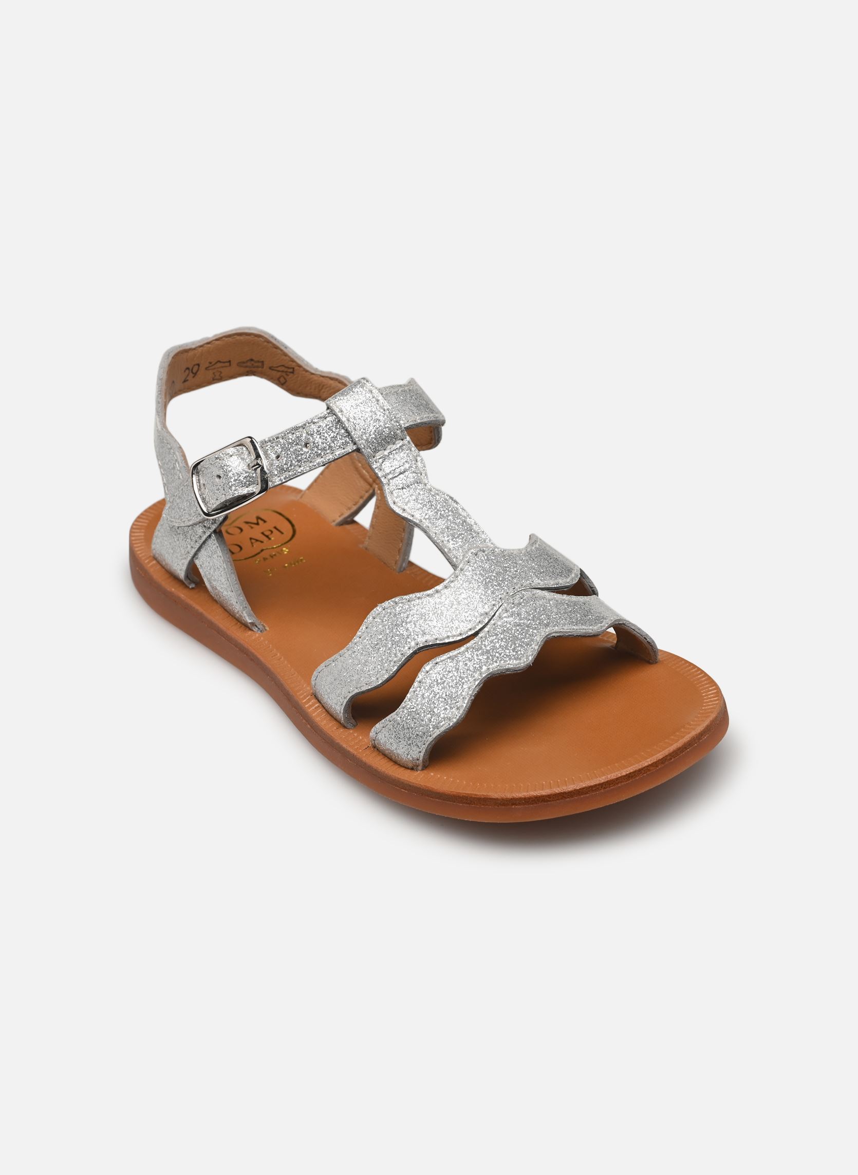 Sandalen Plagette Frizz mädchen silber Pom d Api Sandalen Plagette Frizz mädchen silber ARGENT