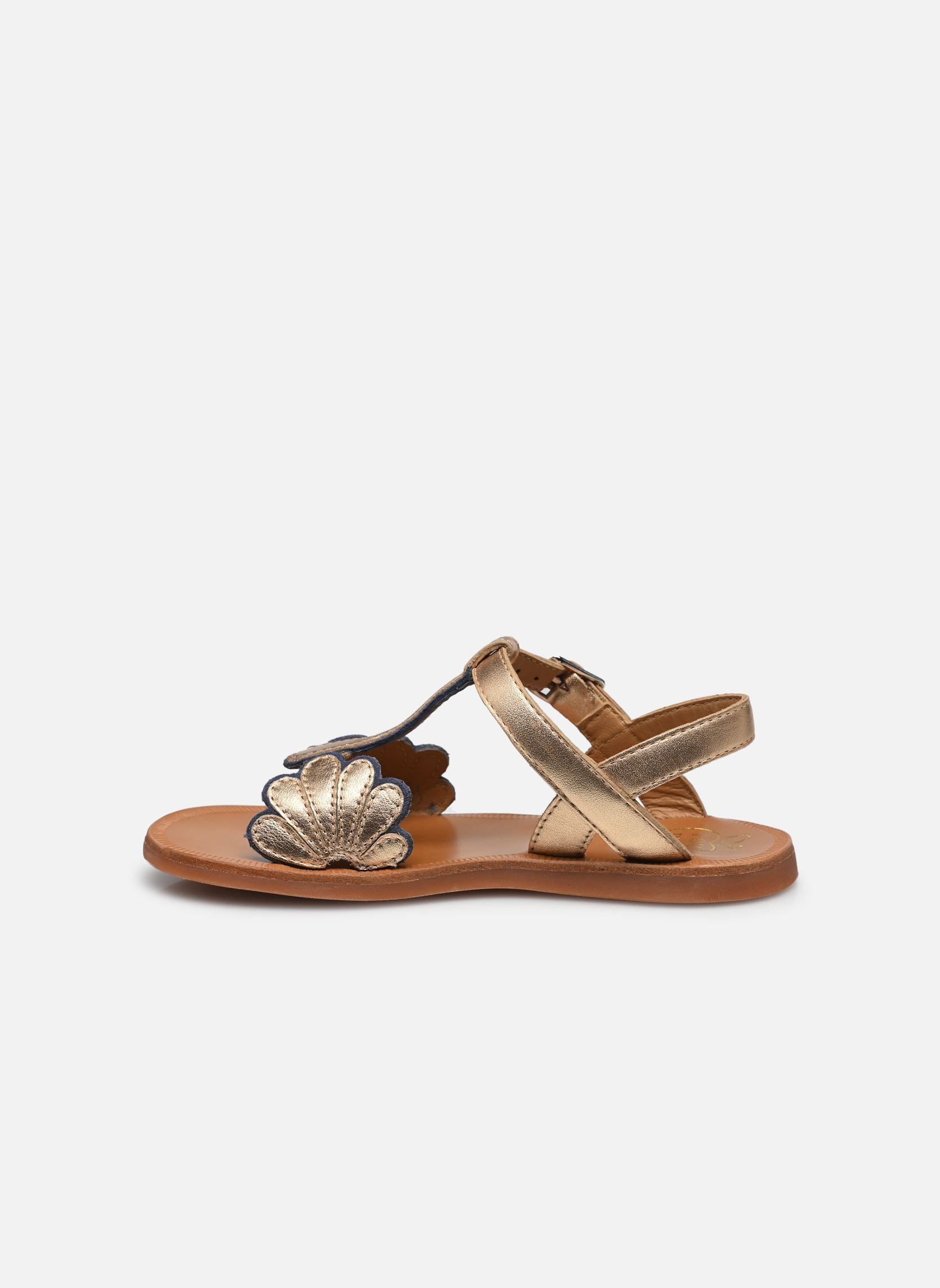 Sandales Plagette Bloom fille or et bronze Pom d Api Sandales Plagette Bloom fille or et bronze BLUE-IVORY