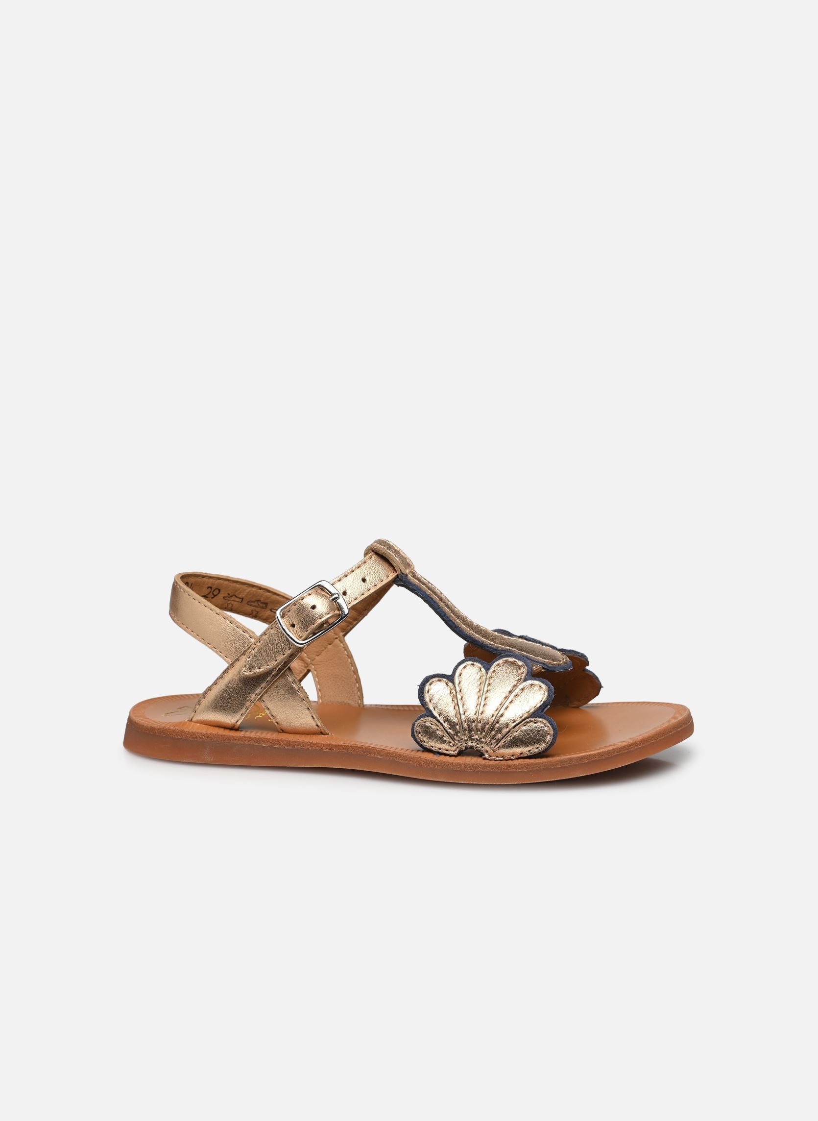 Sandales Plagette Bloom fille or et bronze Pom d Api Sandales Plagette Bloom fille or et bronze BLUE-IVORY