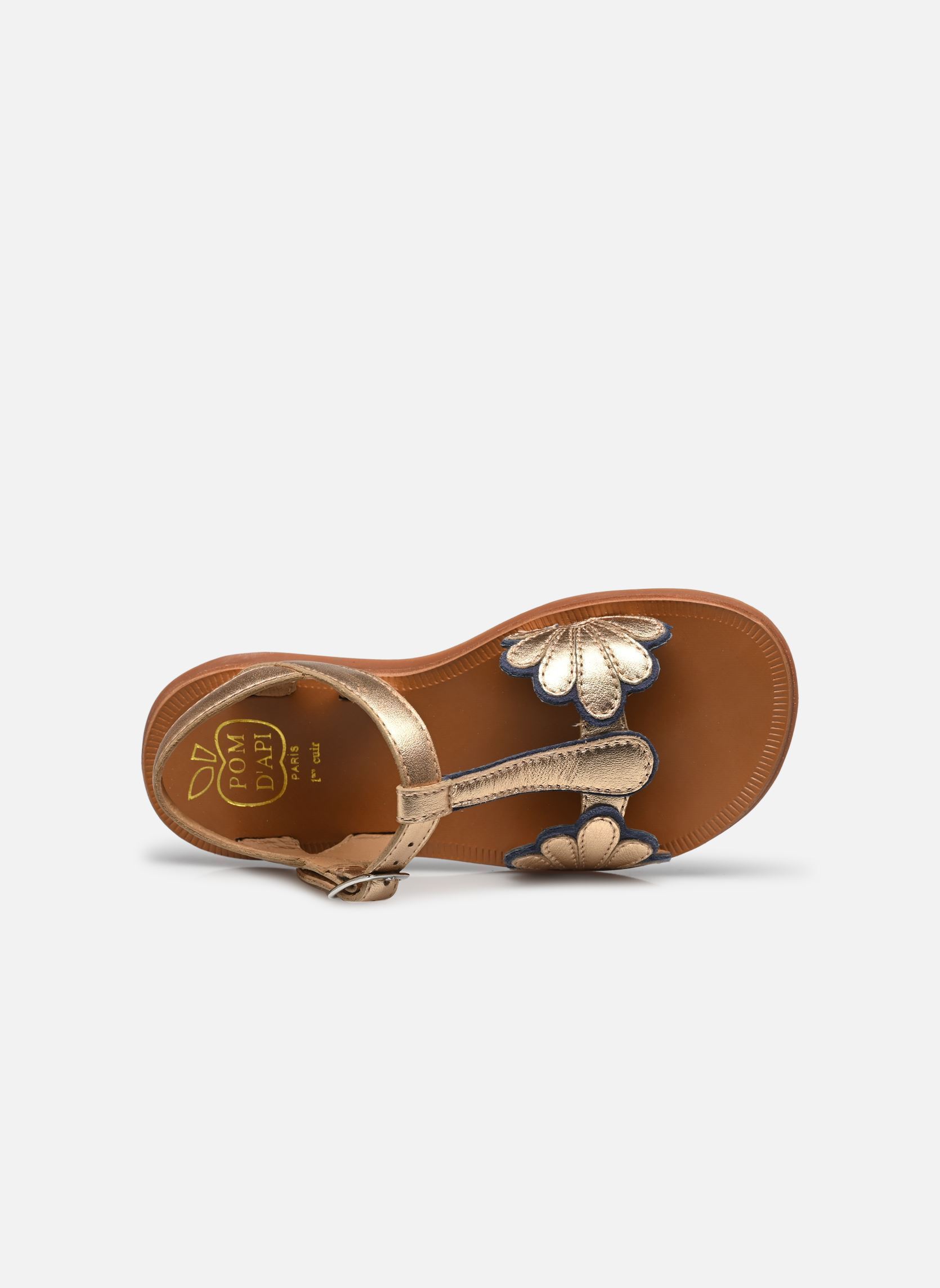 Sandales Plagette Bloom fille or et bronze Pom d Api Sandales Plagette Bloom fille or et bronze BLUE-IVORY