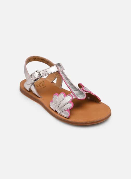 Pom d Api Sandales Plagette Bloom fille argent