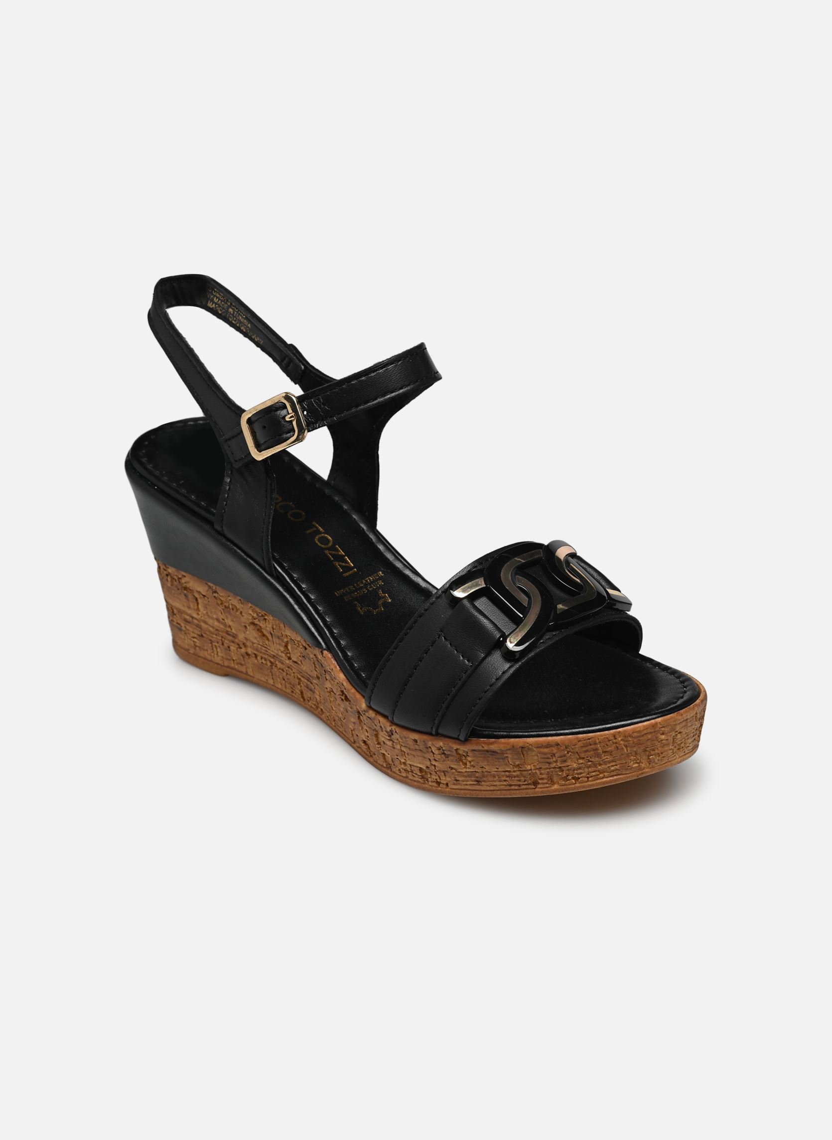Keil- und Plateausandalen 2-2-28385-20 085 damen schwarz Marco Tozzi Keil- und Plateausandalen 2-2-28385-20 085 damen schwarz BLACK/GOLD