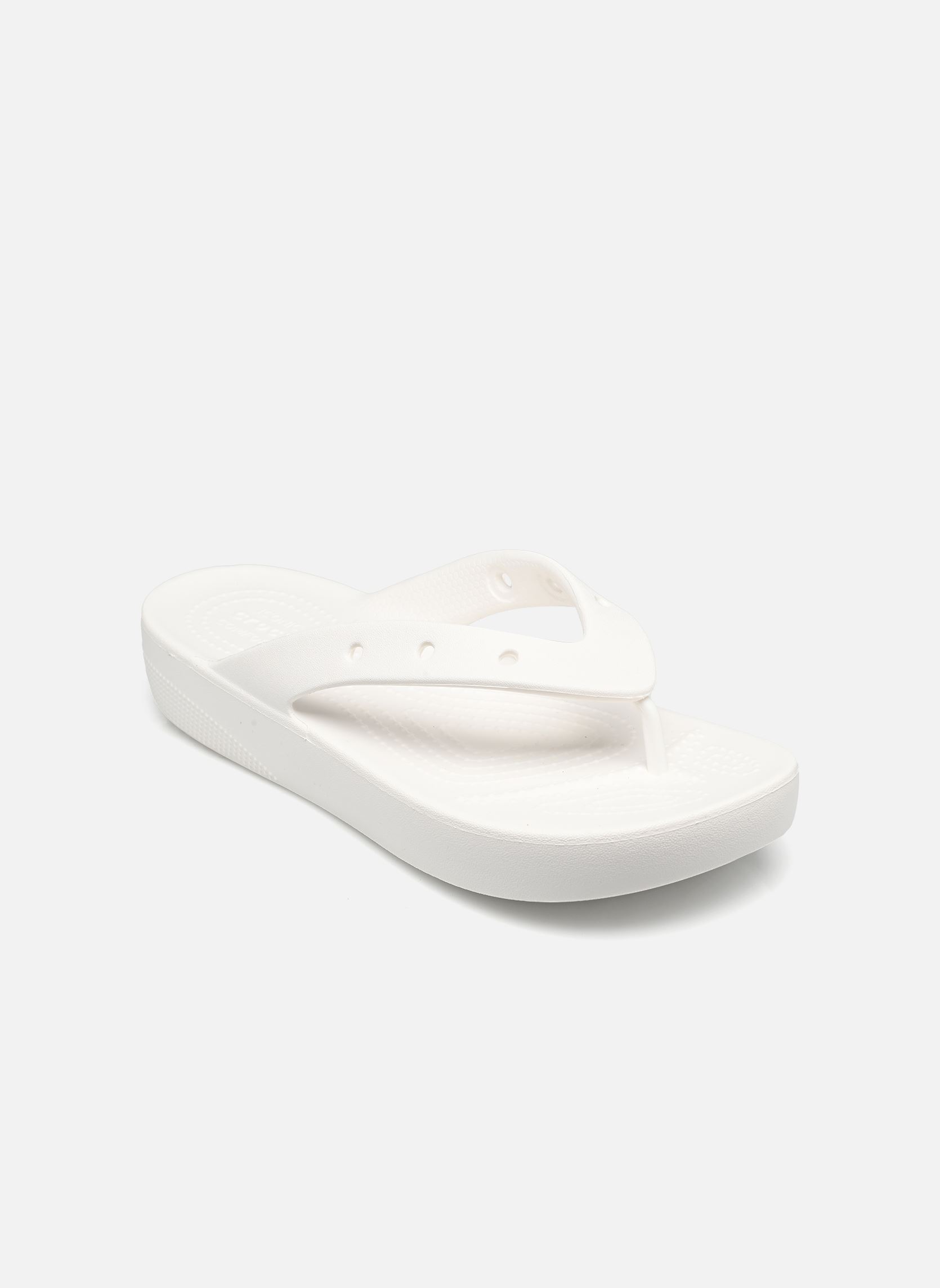Sandales et nu-pieds Crocs Classic Platform Flip W Whi pour  Femme