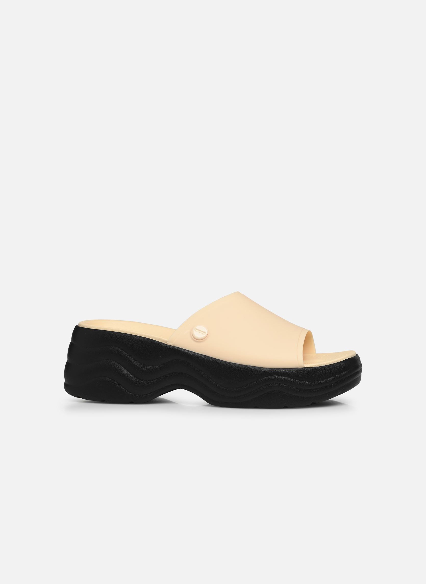 Pantoletten Skyline Slide Vnl/Blk damen beige Crocs Pantoletten Skyline Slide Vnl/Blk damen beige Vanilla/Black