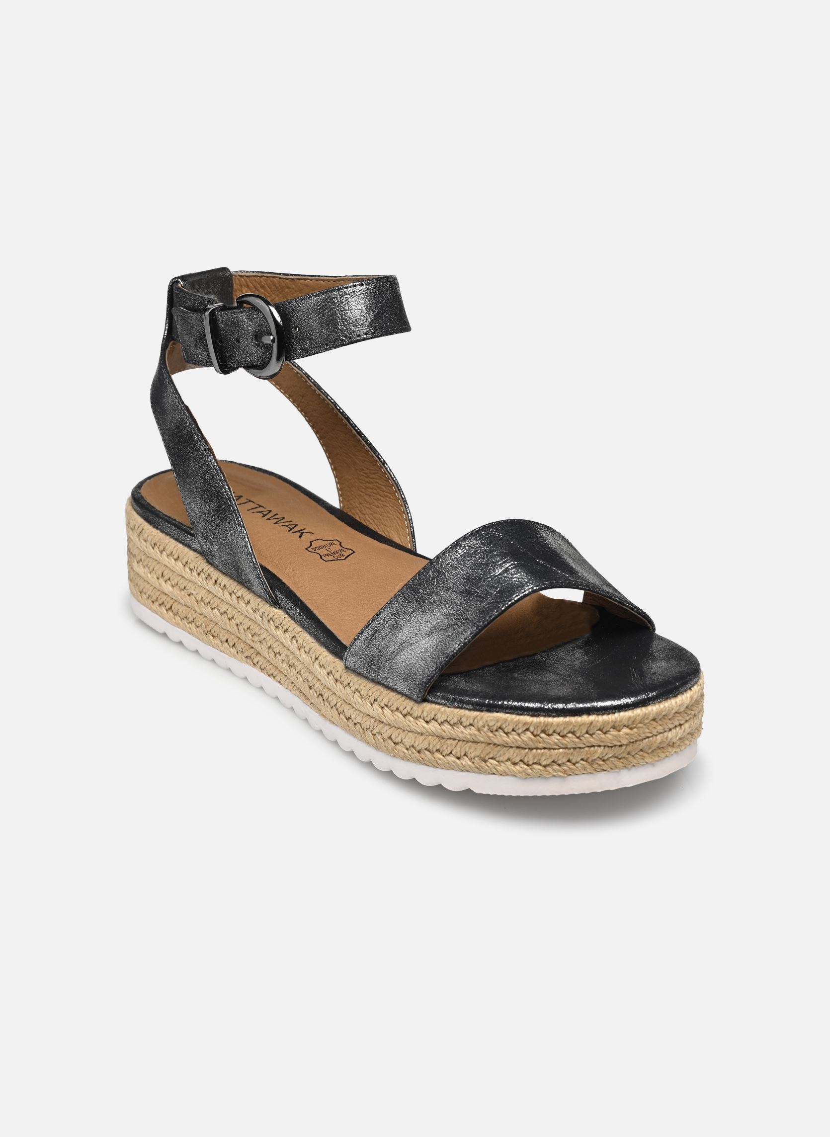 Keil- und Plateausandalen Castello damen schwarz Chattawak Keil- und Plateausandalen Castello damen schwarz Noir2