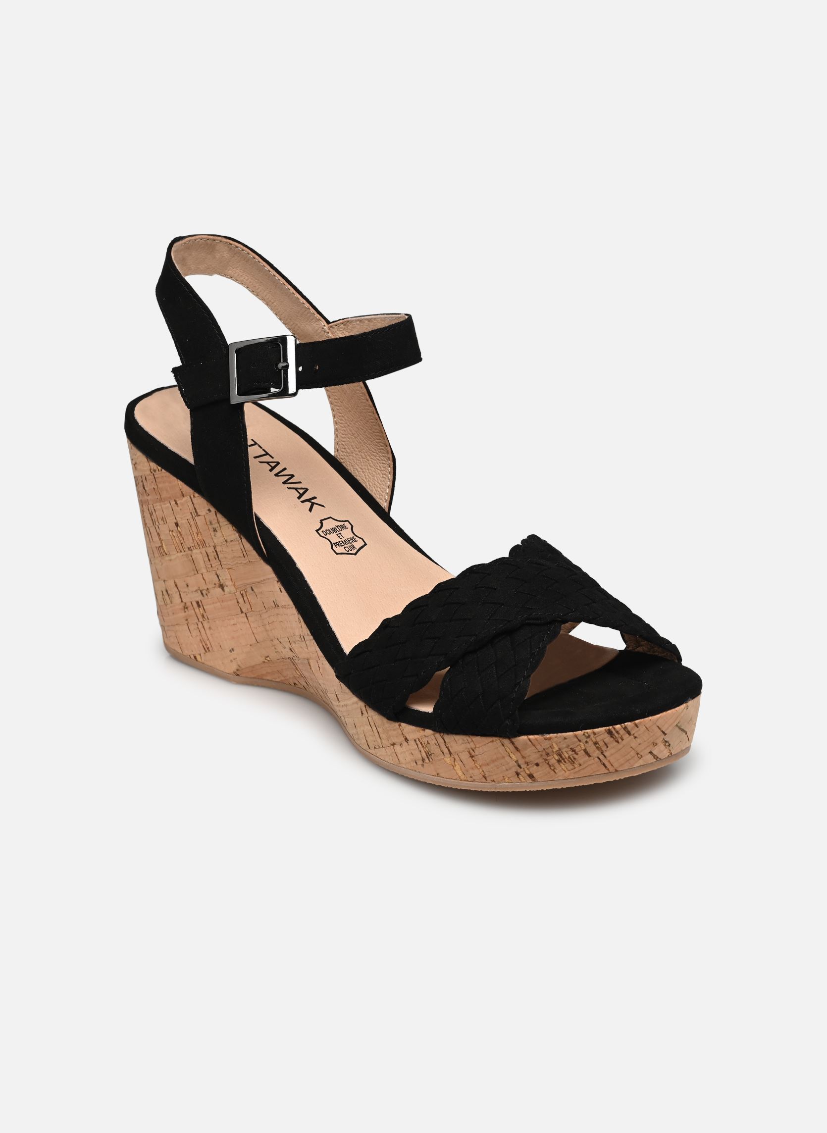 Sandales compensées et plateformes Cordo femme noir Chattawak Sandales compensées et plateformes Cordo femme noir Noir