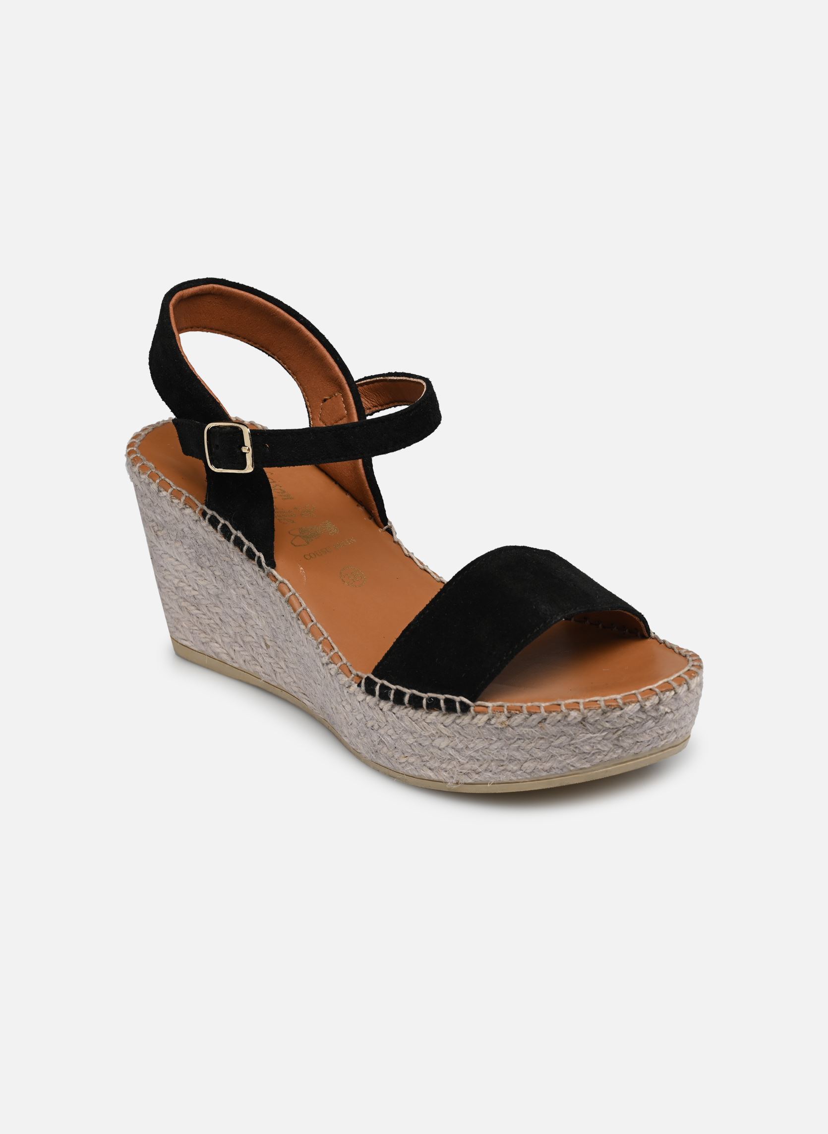 Espadrilles met sleehak en plateau Espadrille Sandale Boucle dames zwart La maison de l'espadrille Espadrilles met sleehak en plateau Espadrille Sandale Boucle dames zwart NOIR