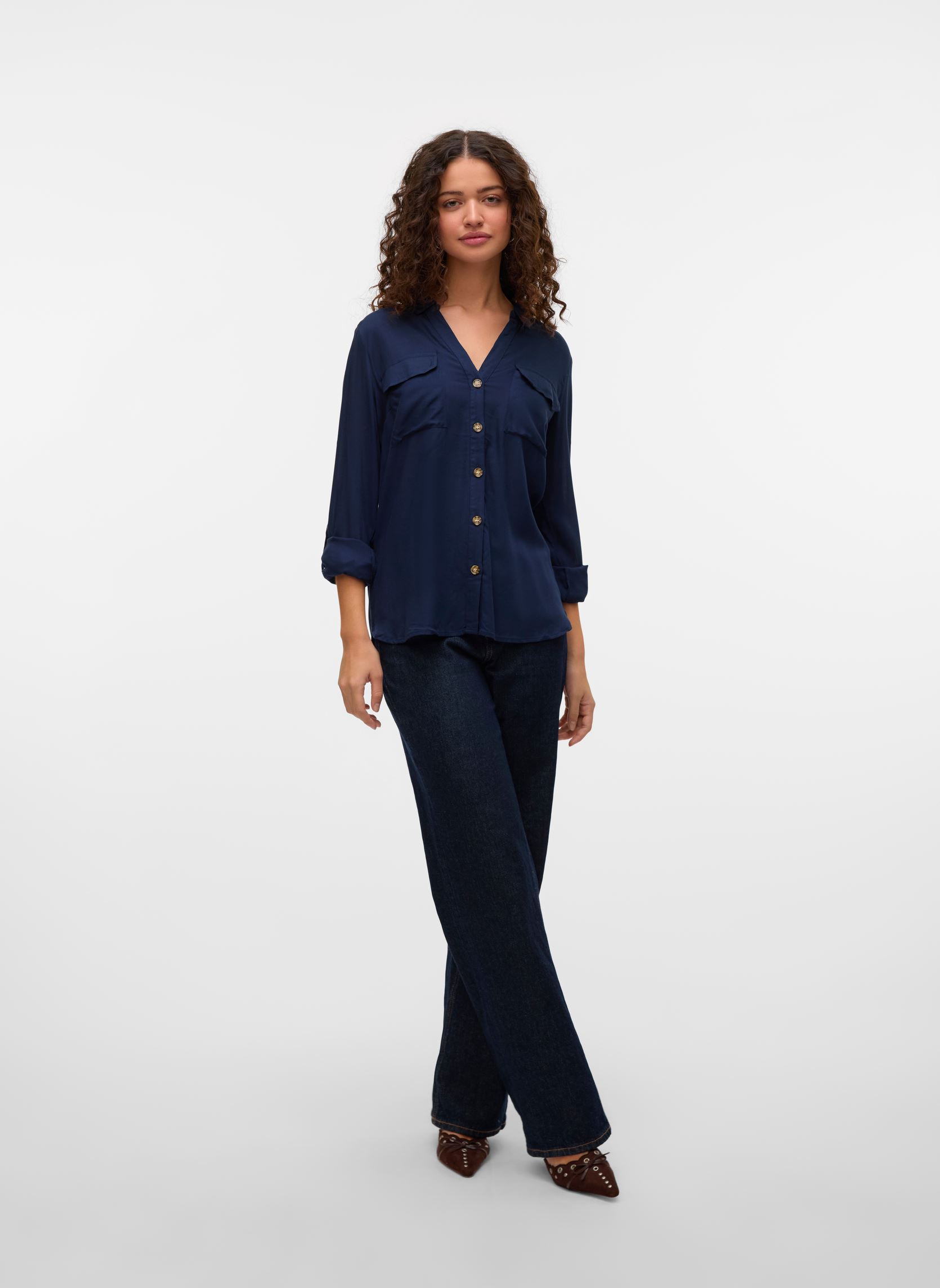 Hemden Vmbumpy L/S Shirt New Wvn Noos damen blau Vero Moda Hemden Vmbumpy L/S Shirt New Wvn Noos damen blau Navy Blazer