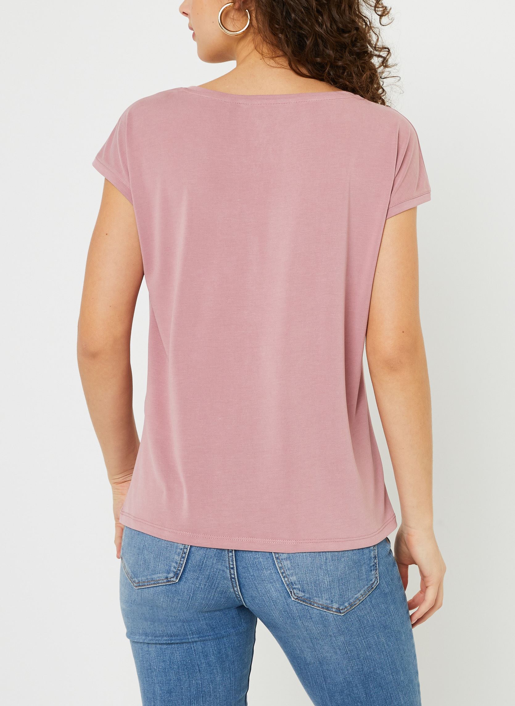 Tee-shirts Vmfilli Ss V-Neck Tee Ga Noos femme rose Vero Moda Tee-shirts Vmfilli Ss V-Neck Tee Ga Noos femme rose Nostalgia Rose